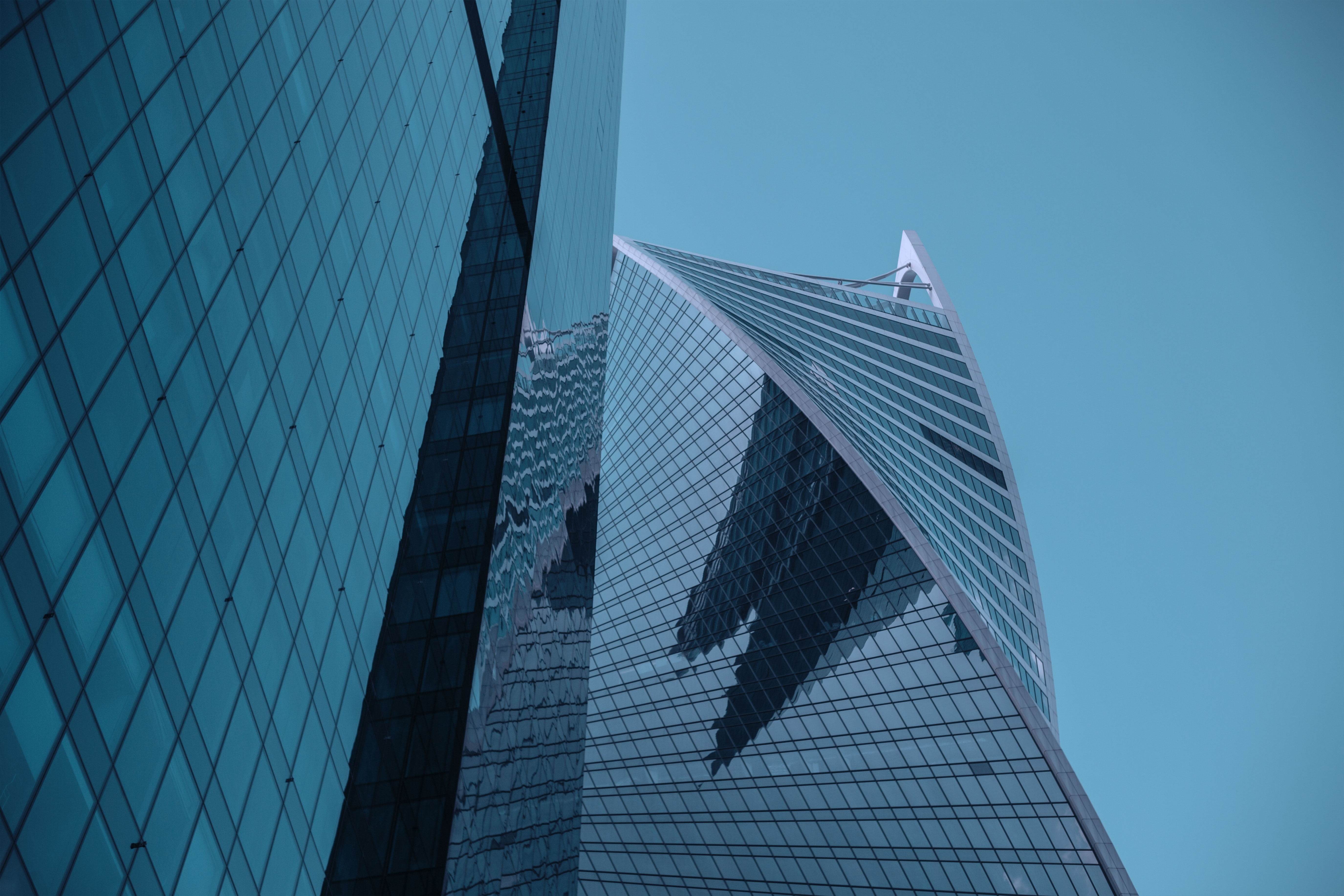 built Structure, office building exterior, business, multistory building, glass, russia, nature, downtown District, blue sky, style, office, structure, HD Wallpaper