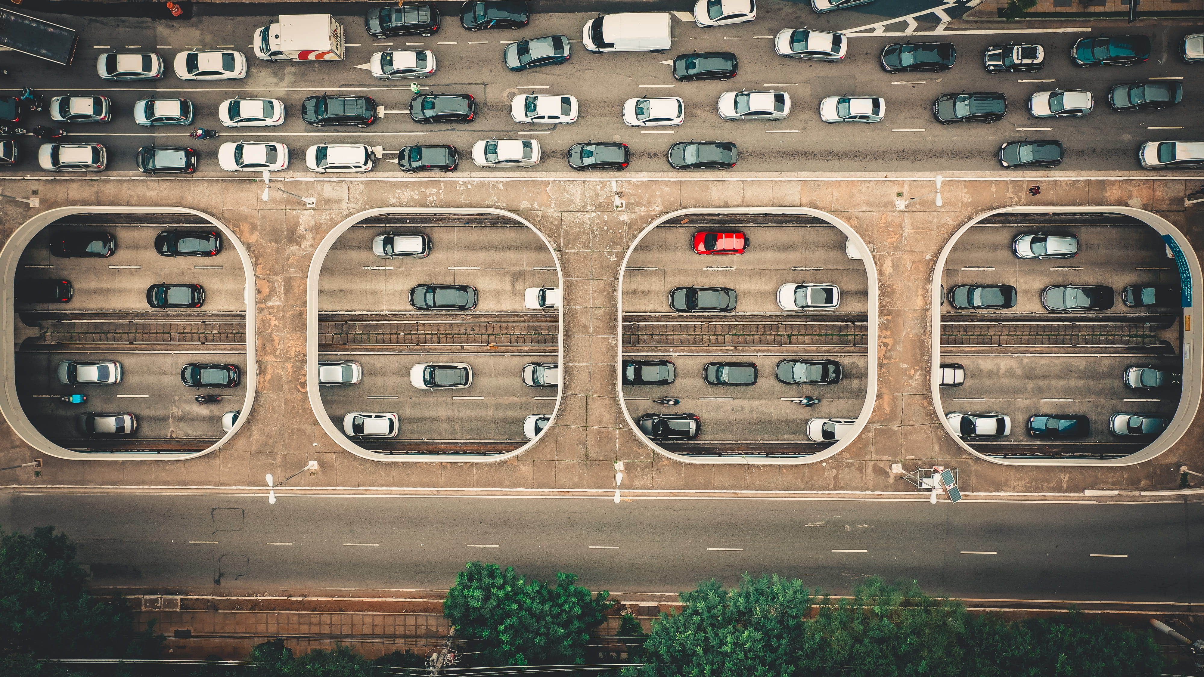 city, built structure, side by side, drone photography, architecture, wood - material, repetition, number, drone shot, day, 4K, nature, view, lanes, traffic, HD Wallpaper