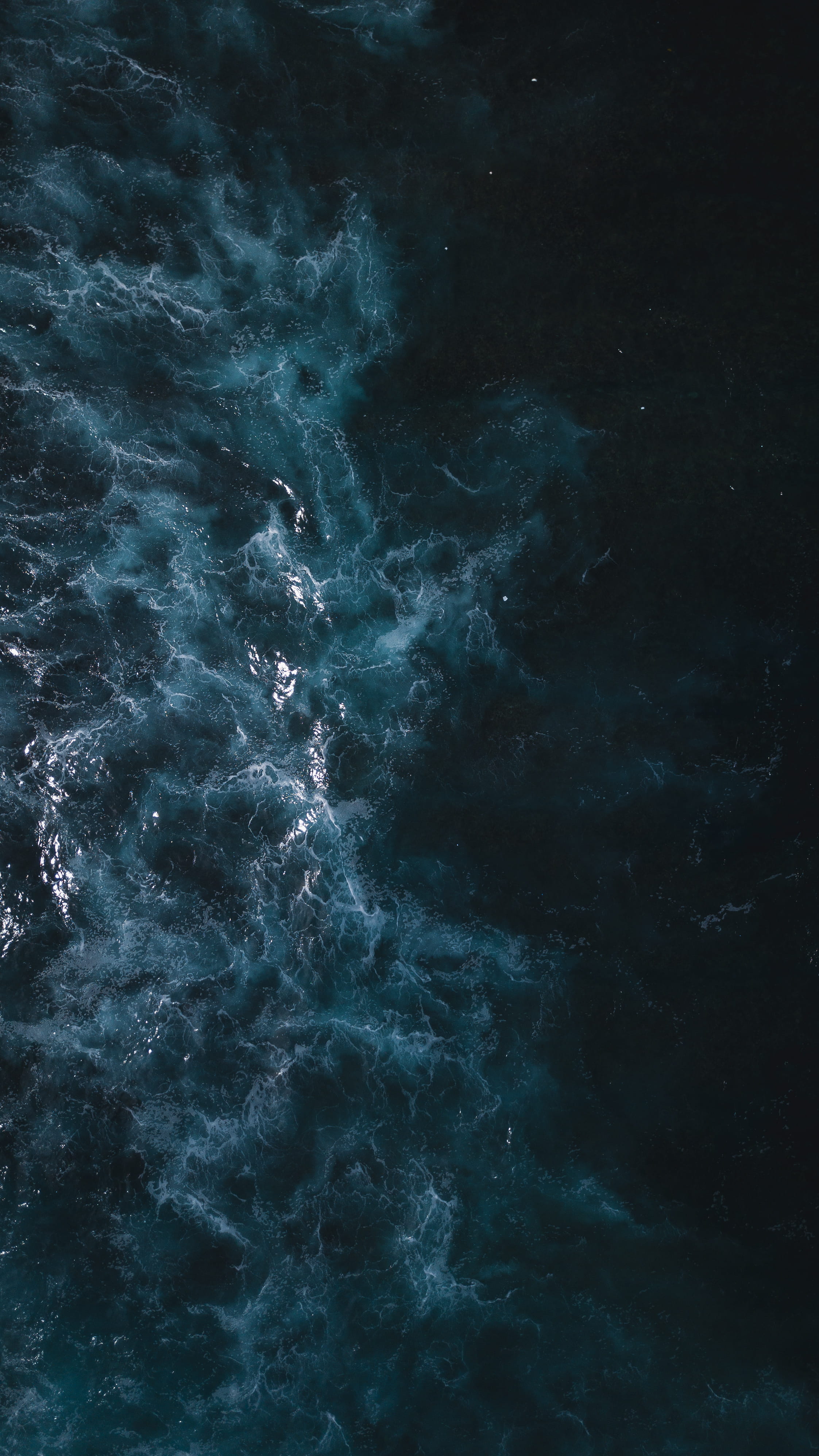full frame, mavic, night, birds eye, cloud - sky, motion, navy blue, underwater, turquoise, scenics - nature, aerial, 4K, ocean, blue, outdoors, foam, Phone HD Wallpaper