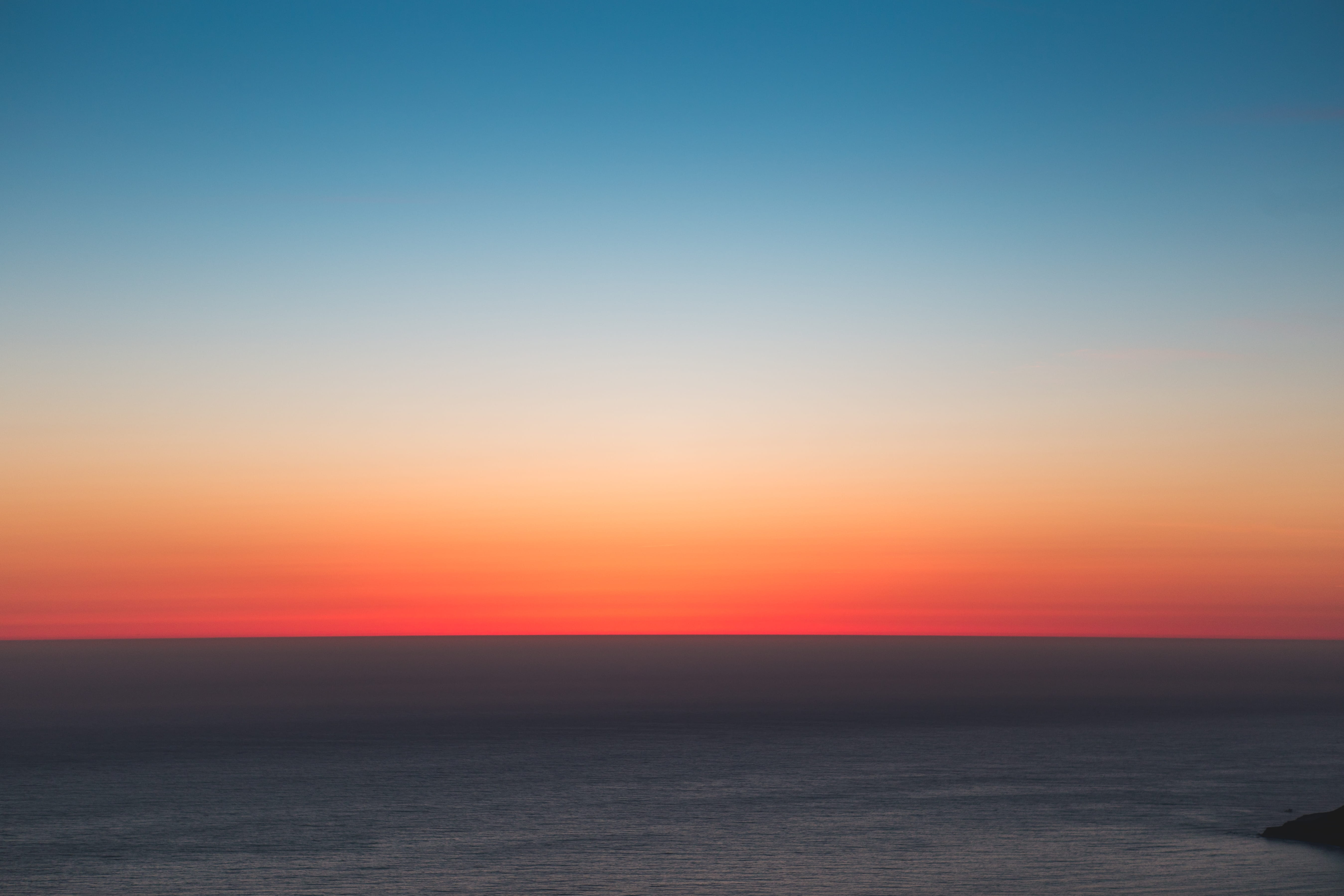 scenics - nature, water, beauty in nature, purple, sky, horizon over water, romantic sky, minimal, cloud, clear sky, nature, red, yellow, sunset, copy space, HD Wallpaper
