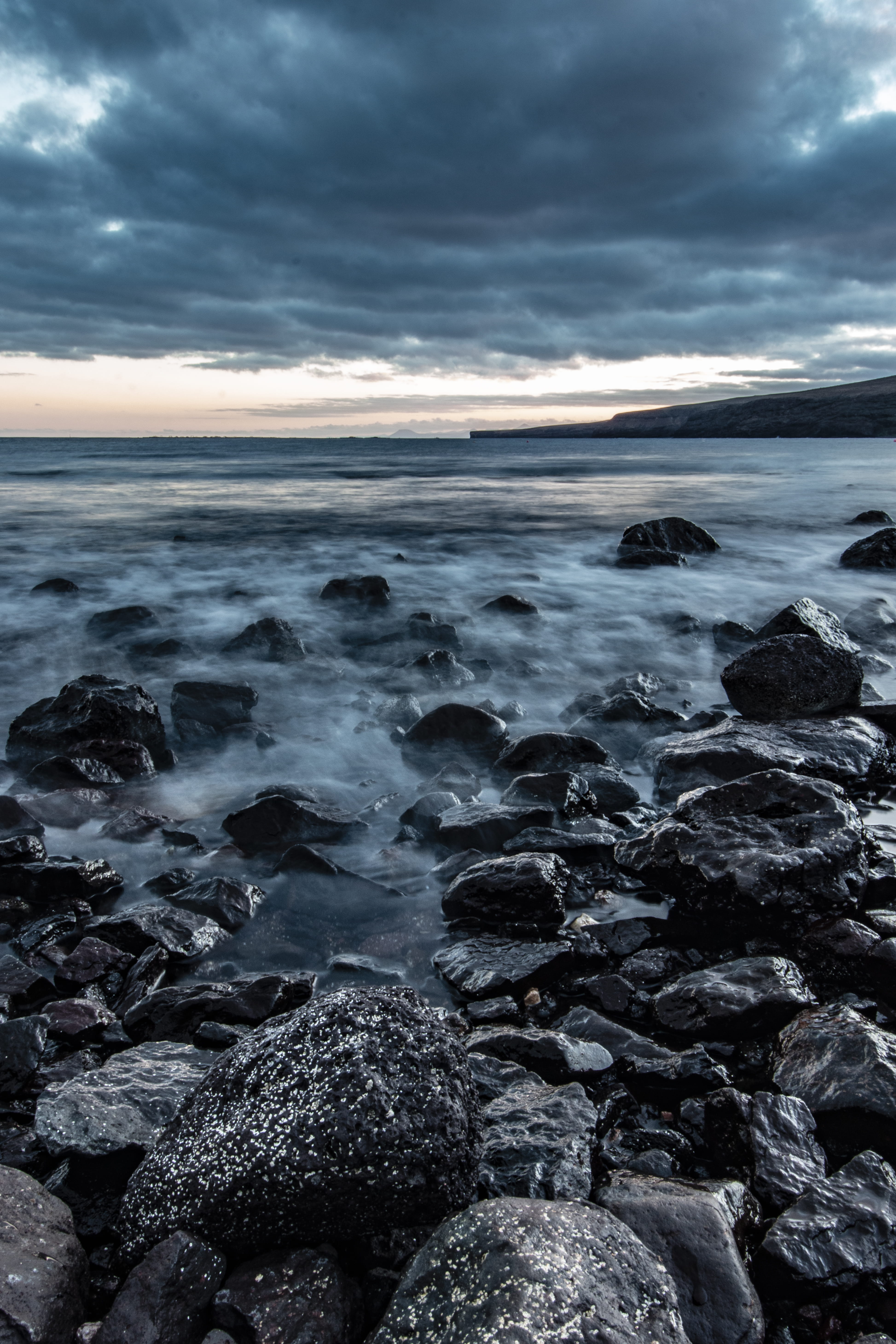 rock - object, stones, slate, bird, outdoors, water, long exposure, beach, sea, beauty in nature, building, dramatic, beacon, 5K, tranquility, architecture, Phone HD Wallpaper