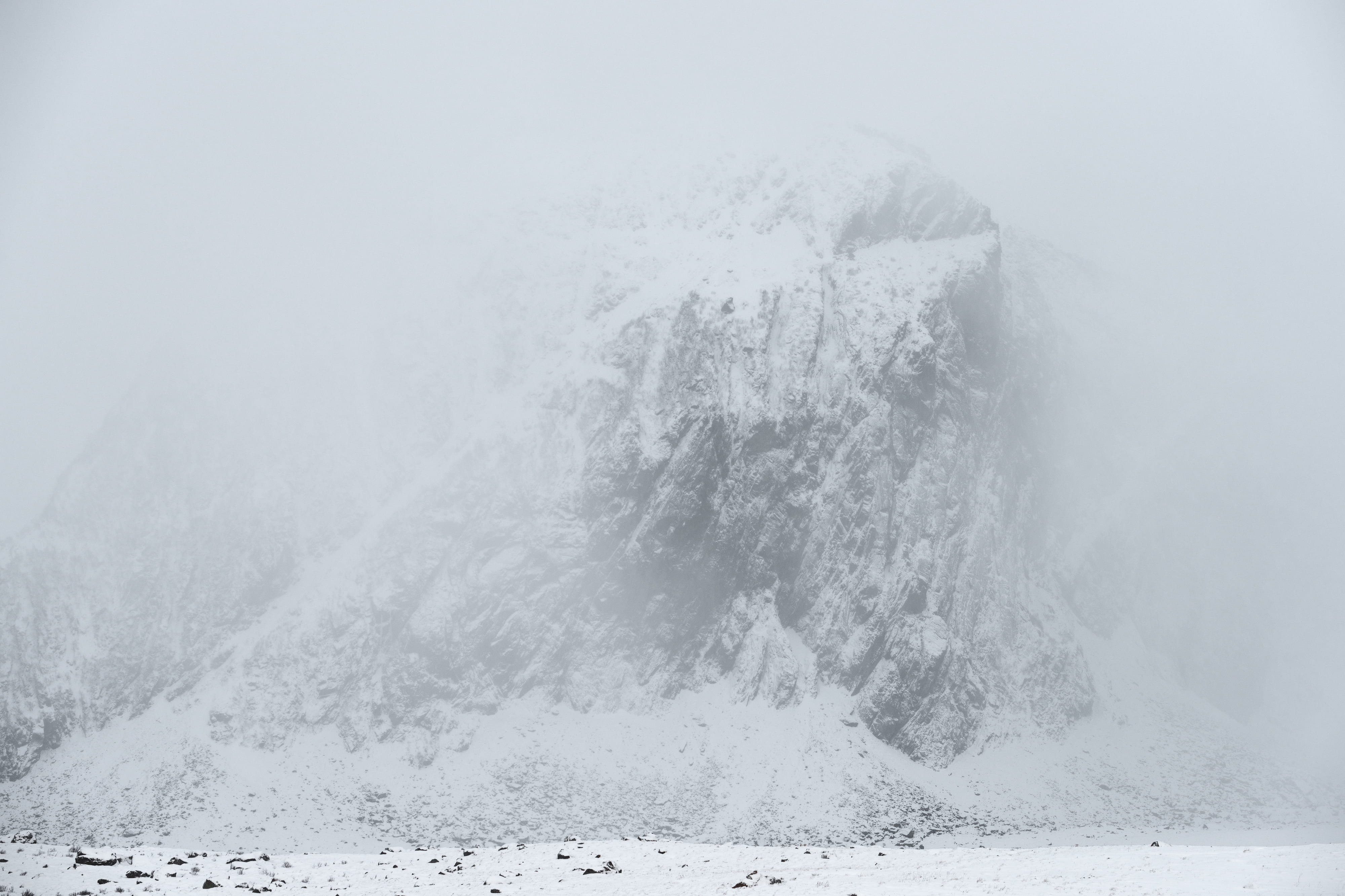 snowing, cold temperature, power in nature, 4K, lofoten, beauty in nature, wilderness, rugged, day, foggy, motion, snowcapped mountain, land, alps, seawaves, HD Wallpaper