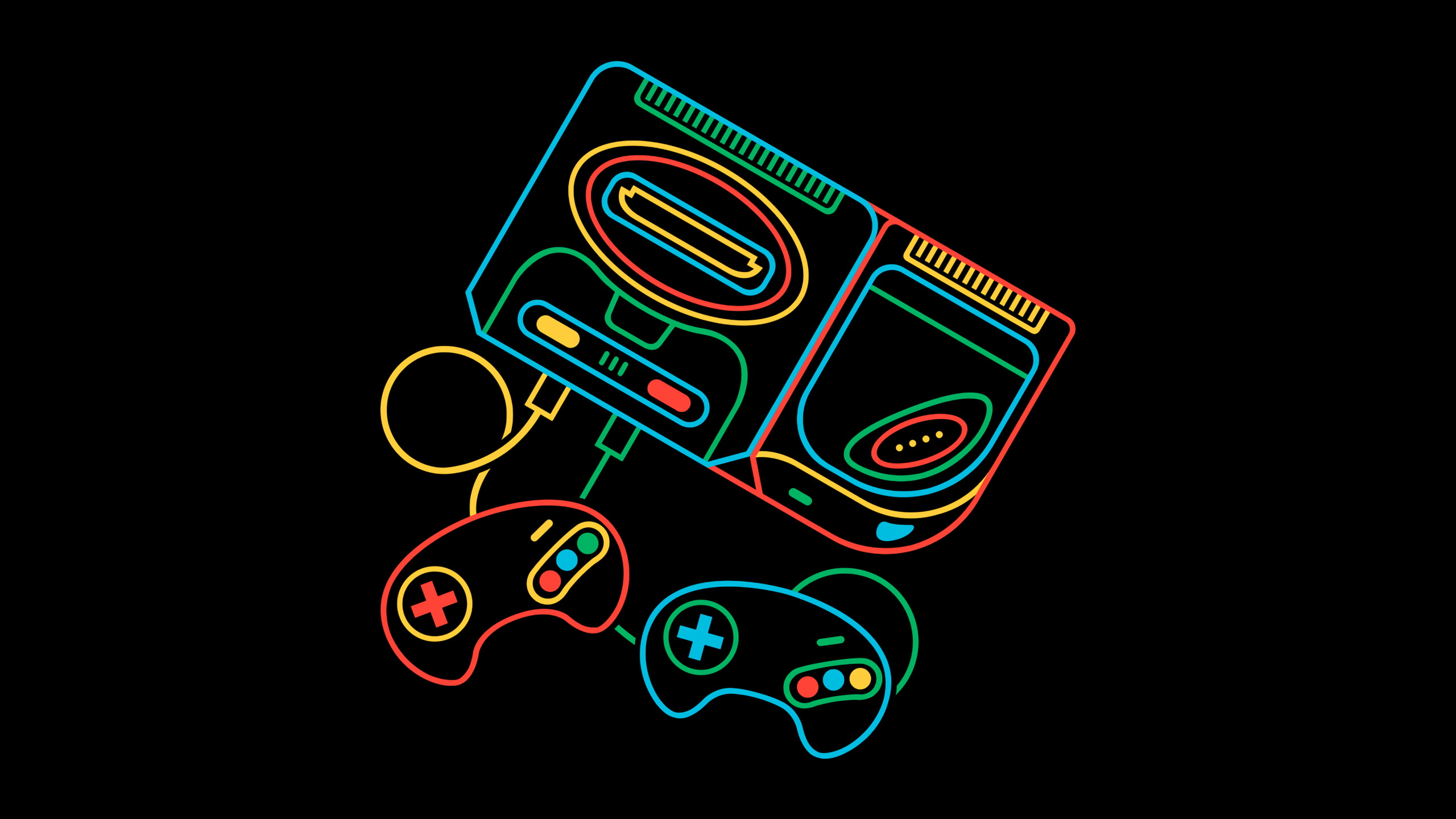 sega genesis, minimalism, retro games, Sega, 2K, HD Wallpaper