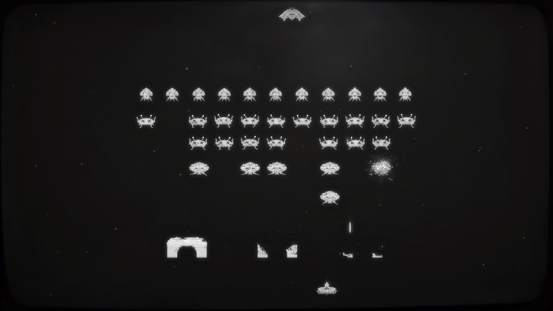 1080P, black, space, hd, bw, video games, invaders, HD Wallpaper