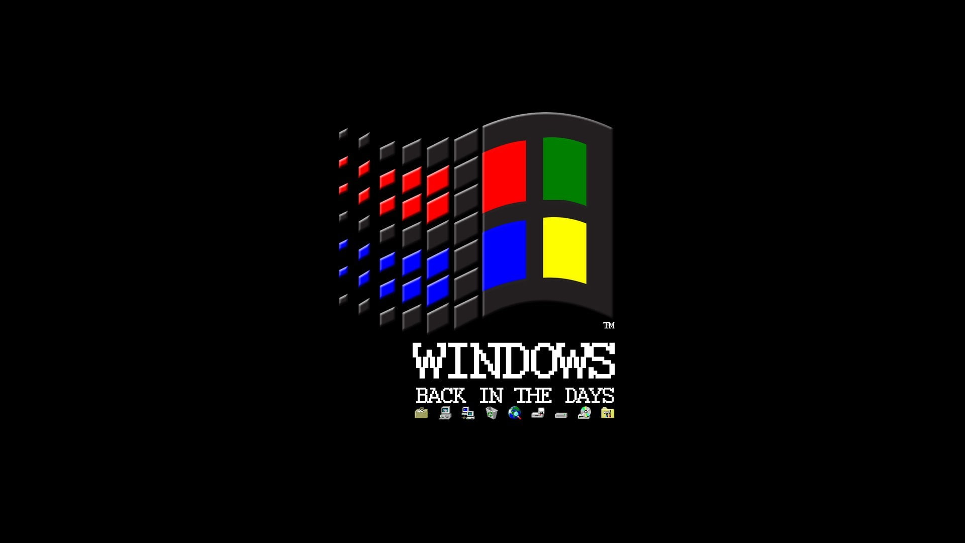 black background, Microsoft Windows, Floppy Disk, Internet, logo, 1080P, MS DOS, vintage, HD Wallpaper