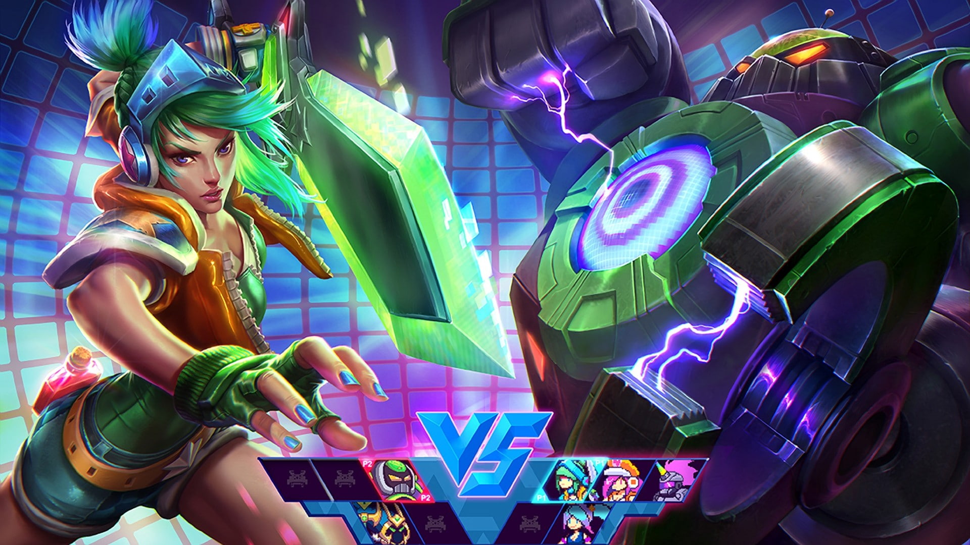 arts culture and entertainment, neon, real people, light - natural phenomenon, 1080P, anime, League of Legends, green, haired, multi colored, enjoyment, HD Wallpaper