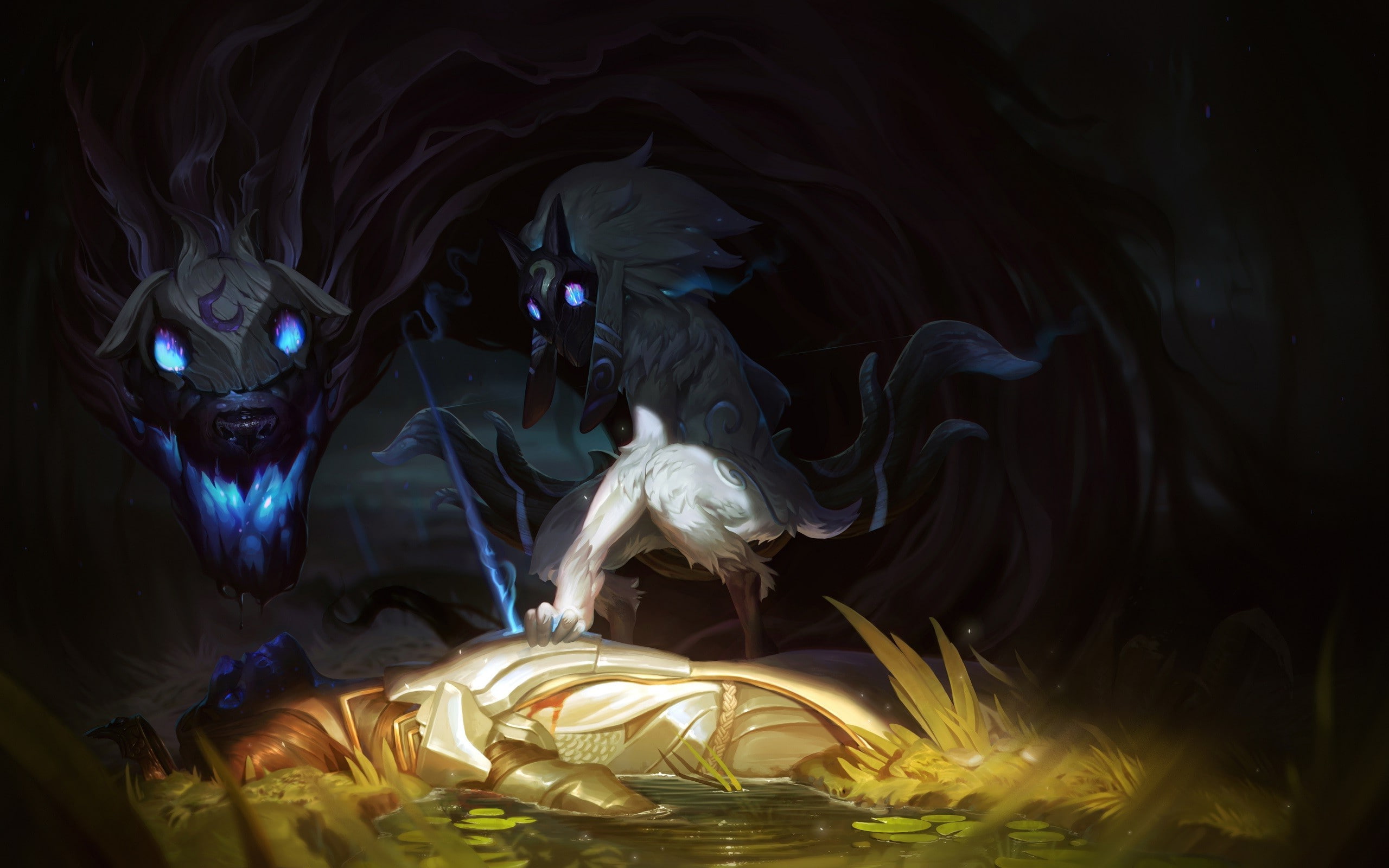fantasy Art, League Of Legends, Kindred, 2K, HD Wallpaper