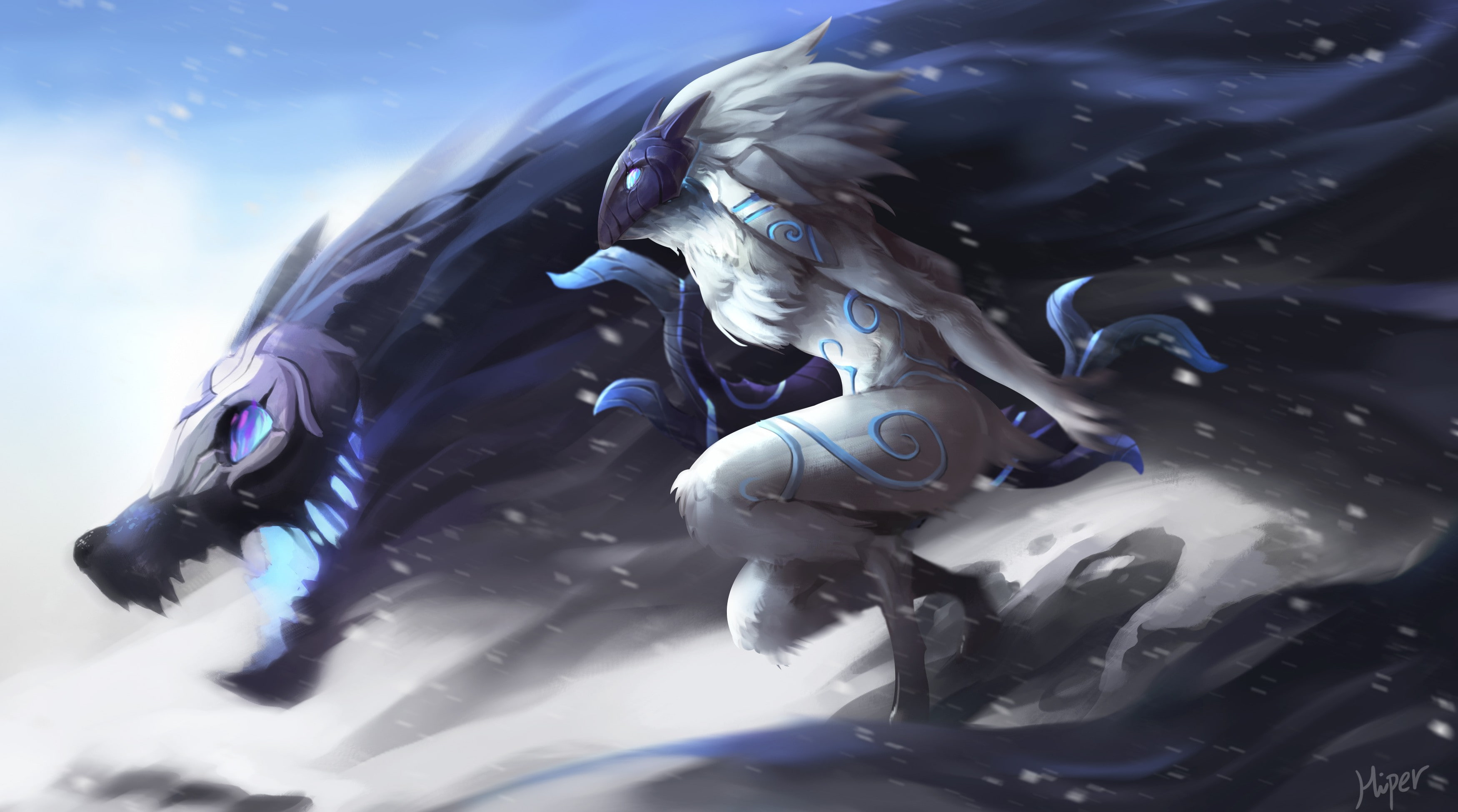 2K, fantasy art, Kindred, League of Legends, video games, HD Wallpaper