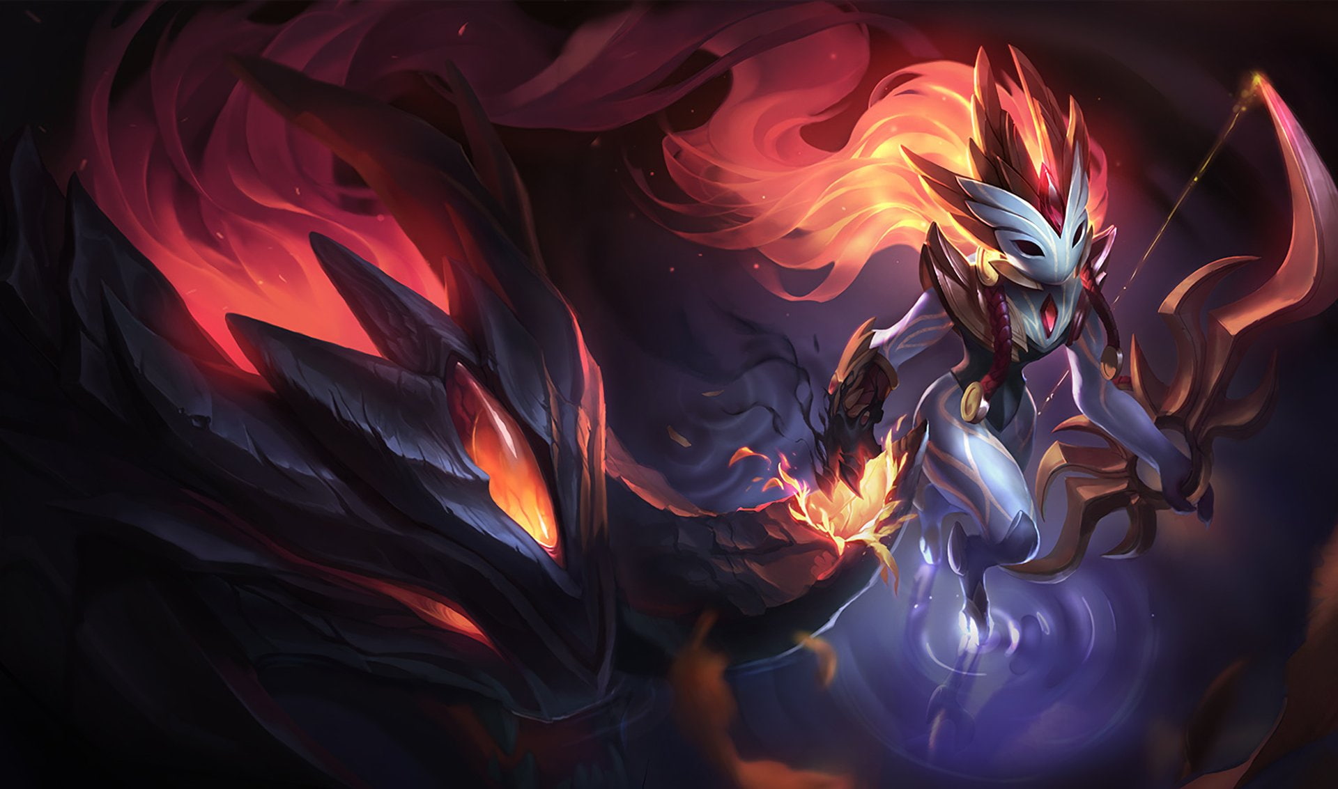 illustration, skin, 1080P, Kindred (League of Legends), League Of Legends, Video Game, kindred, HD Wallpaper