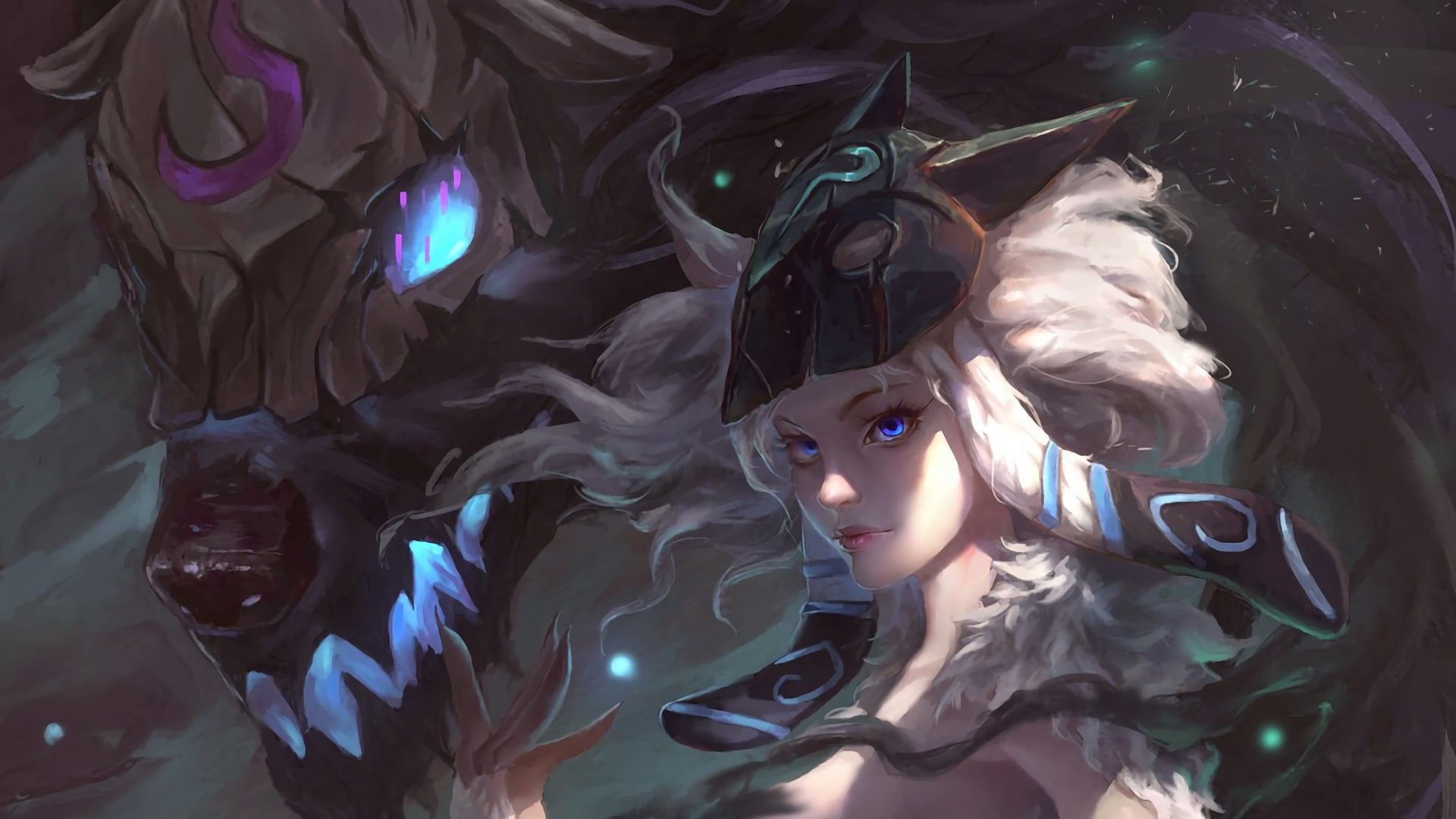 blue eyes, video games, 1080P, women, Kindred, fantasy art, HD Wallpaper