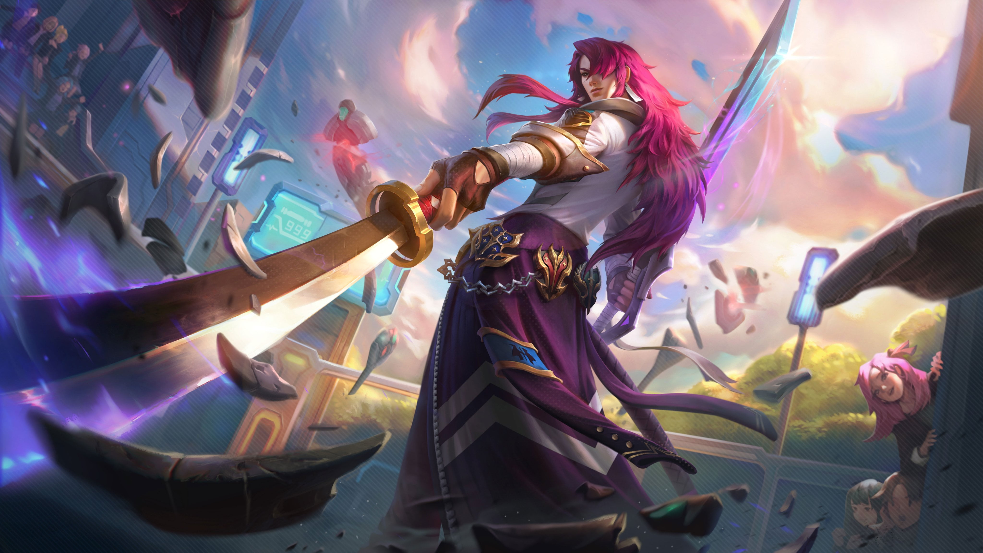 Battle Academia, Yone (League of Legends), League of Legends, video games, 4K, video game art, League of Legends: Wild Rift, game art, HD Wallpaper