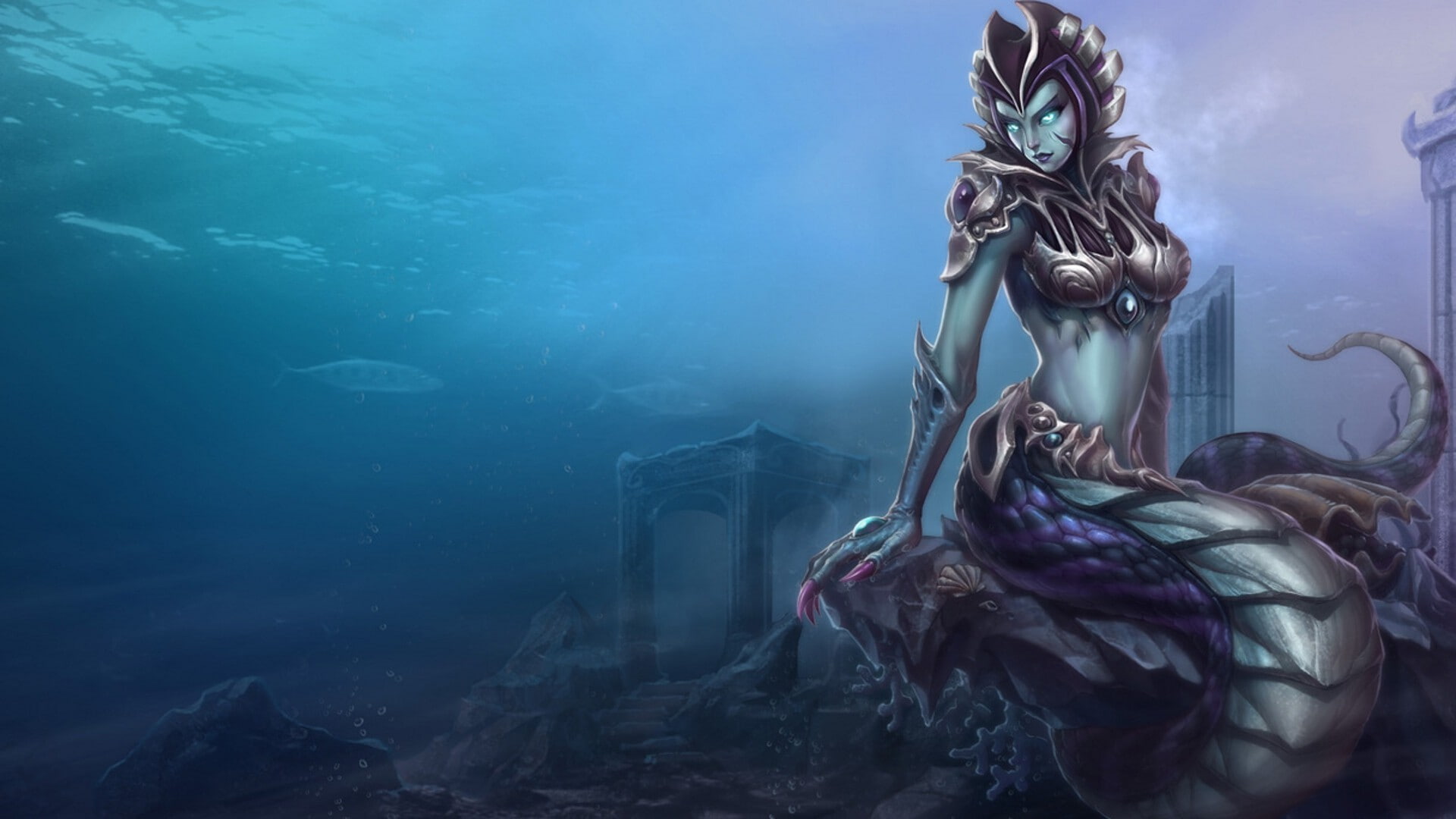 nature, outdoors, female likeness, undersea, representation, day, sculpture, underwater, water, pollution, environment, fish, creativity, no people, statue, HD Wallpaper