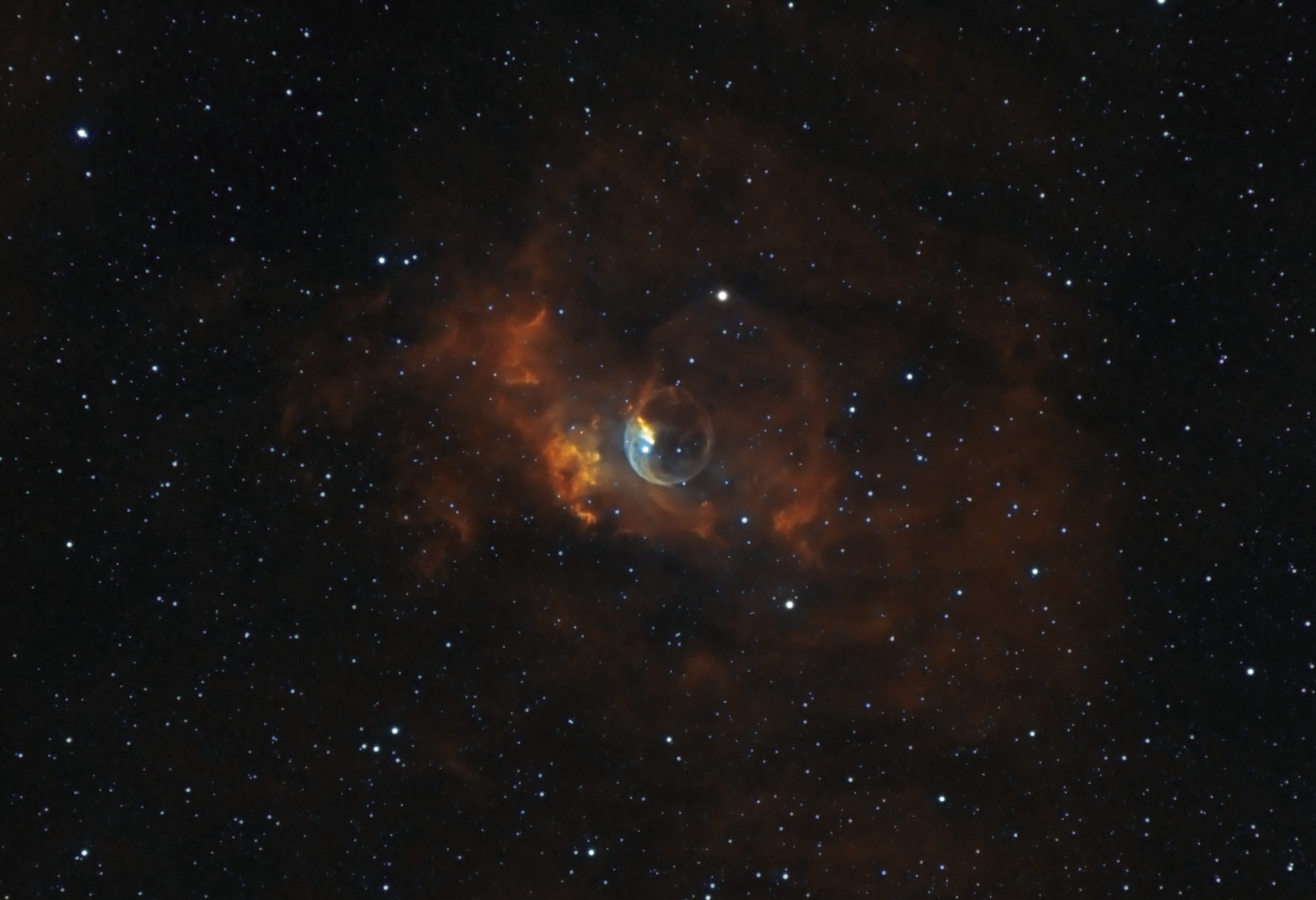 Bubble, emission, in the constellation, nebula, 1080P, Cassiopeia, HD Wallpaper