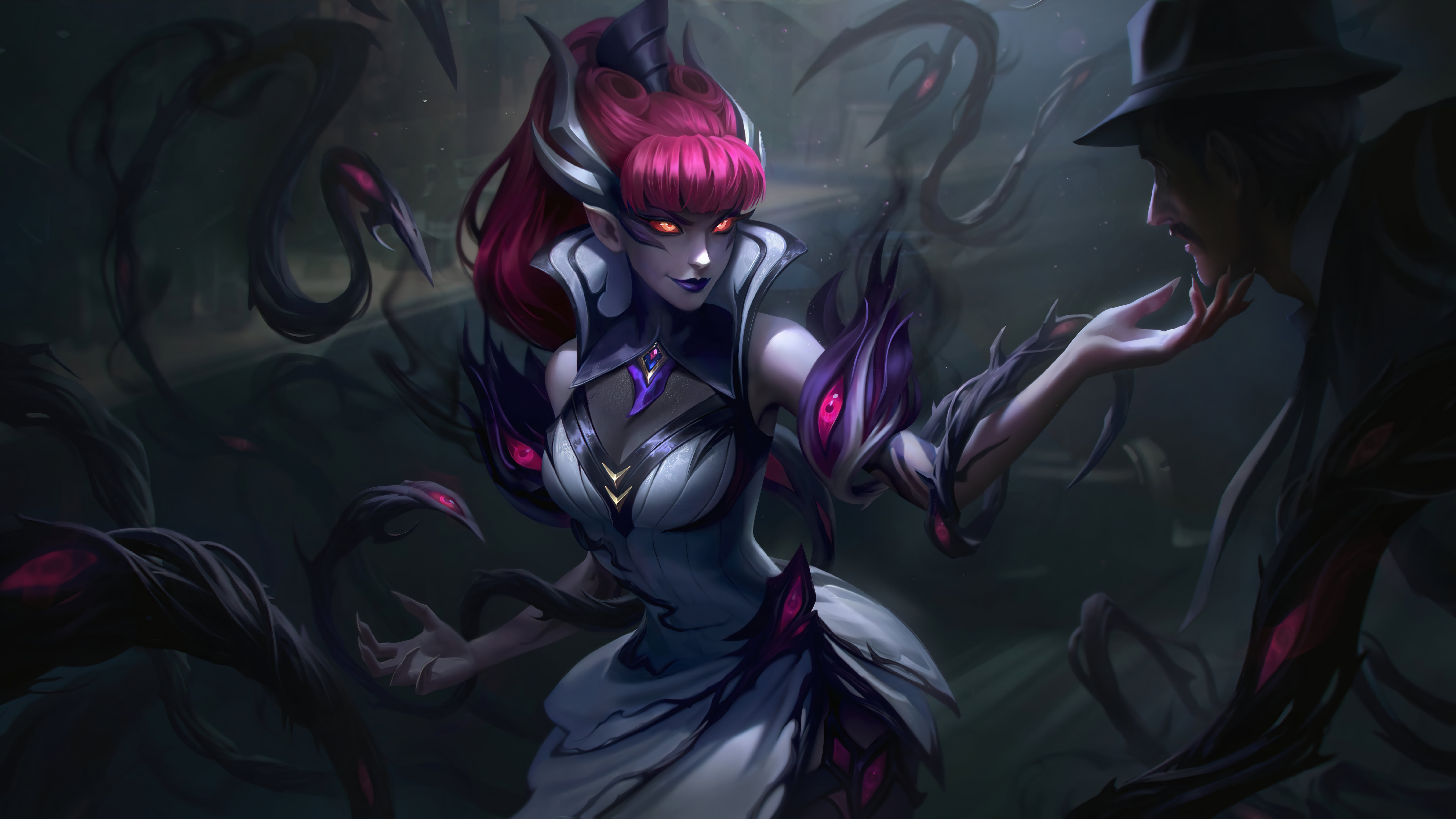 city, nightmare, shadow, sup, 8K, Support (League Of Legends), Zyra (League of Legends), Riot Games, crime, League of Legends, Zyra, supporters, GZG, 4K, HD Wallpaper