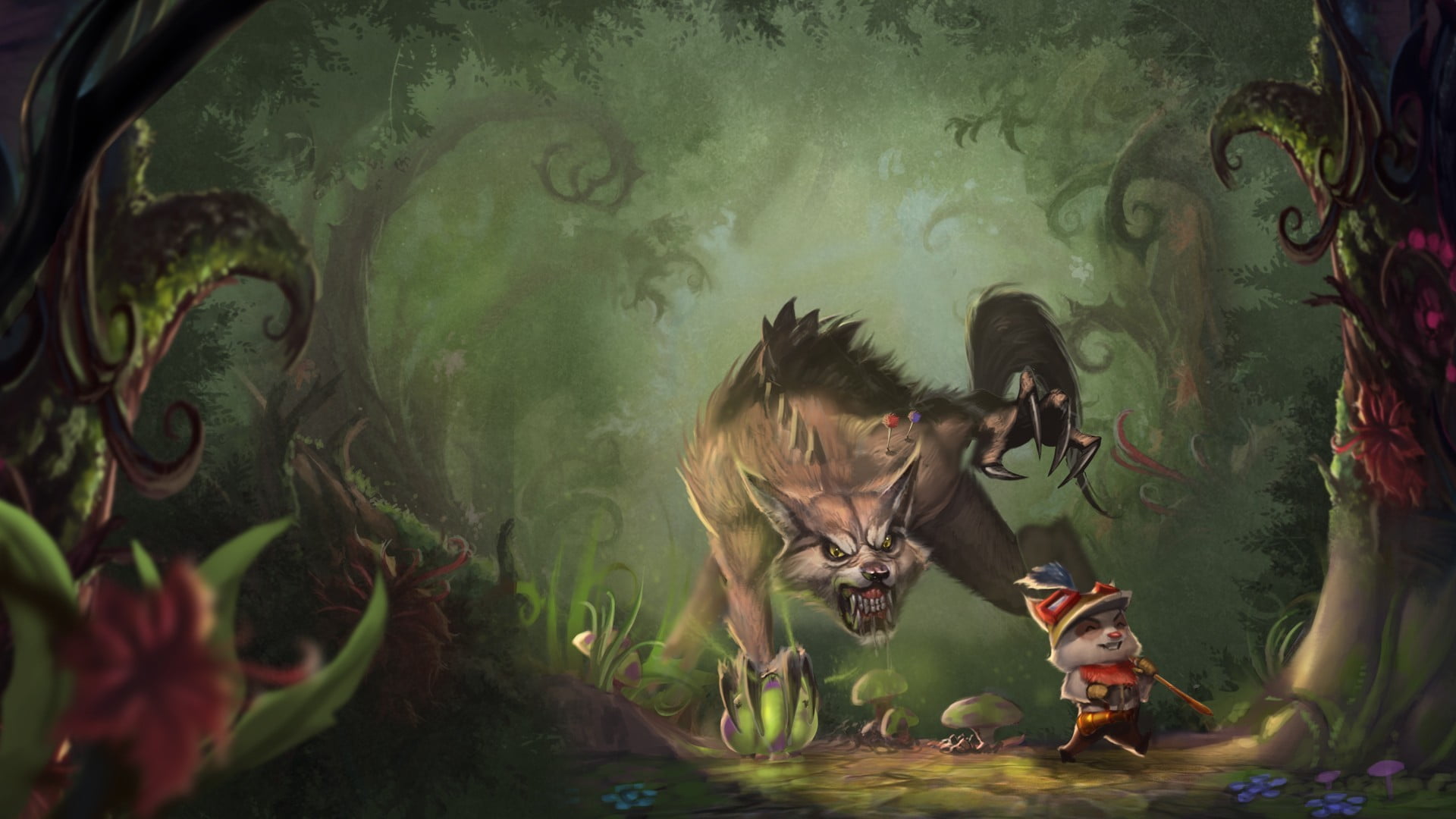 video games, animals in captivity, indoors, group of animals, Teemo, 1080P, nature, leaf, animals in the wild, animal family, water, two animals, swimming, HD Wallpaper