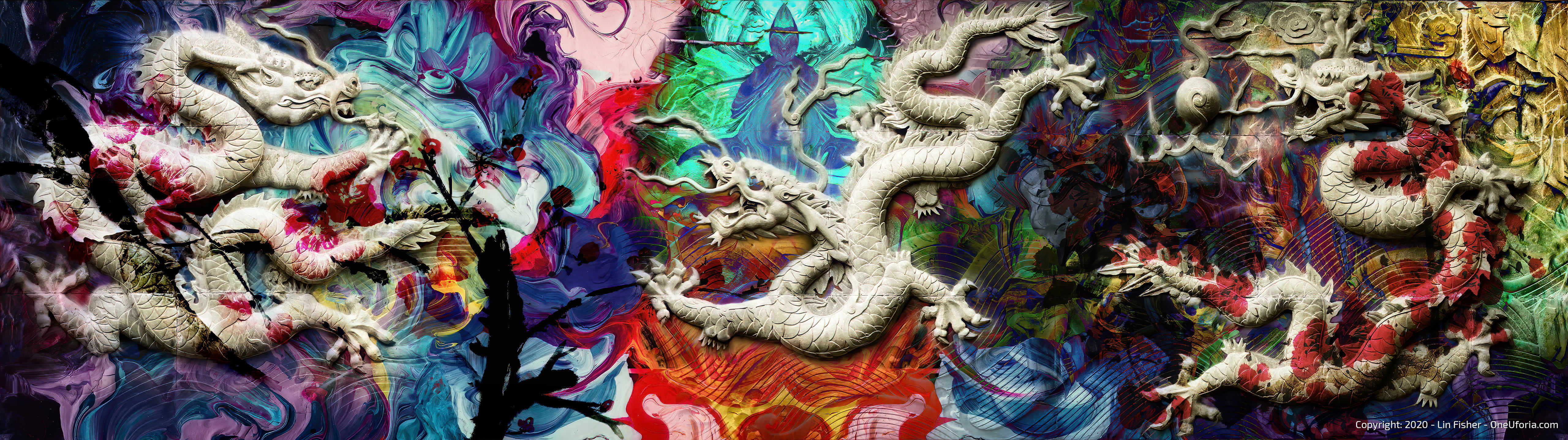 metaphysical, lotus flowers, 5K, surreal, sacred geometry, Buddha, AI, dragon, futuristic, animals, spiritual, HD Wallpaper