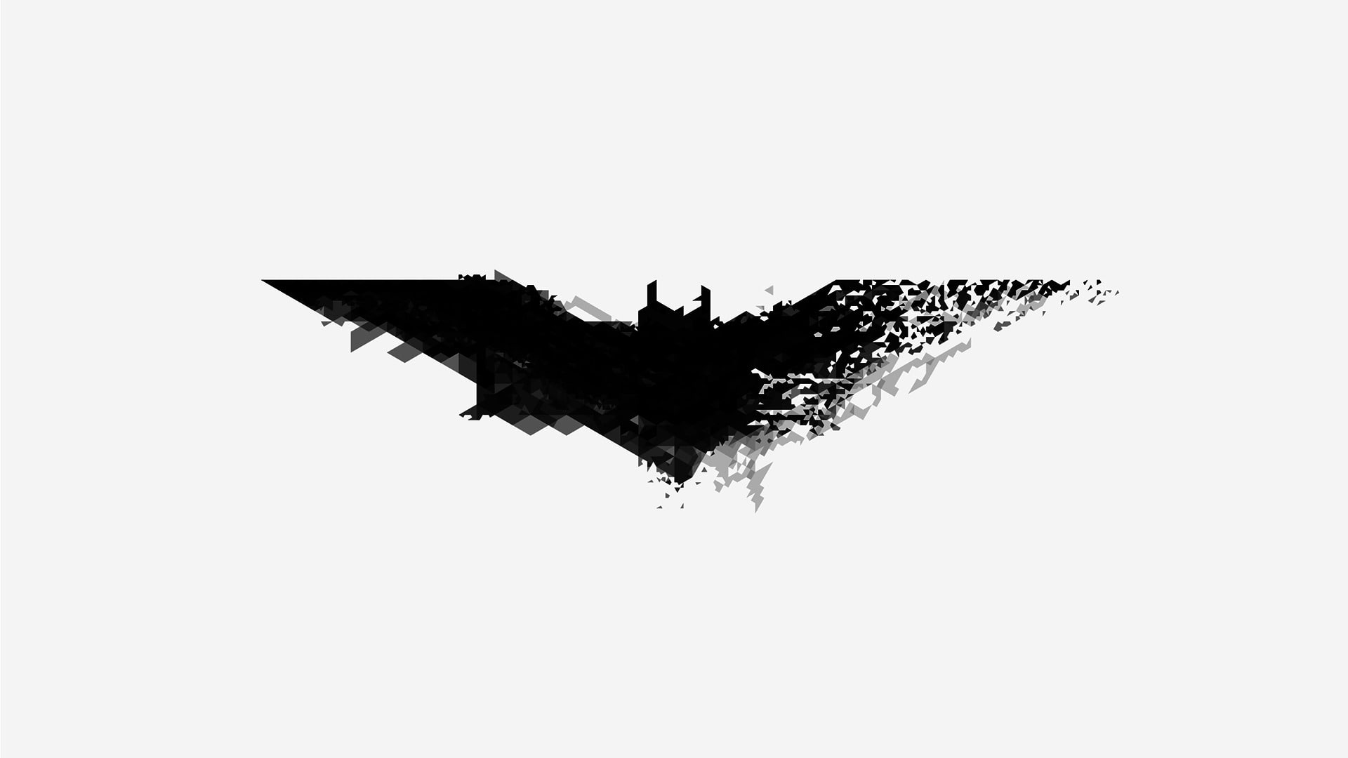 Batman, Logo, Greyscale, 1080P, Black and White, Digital Art, HD Wallpaper