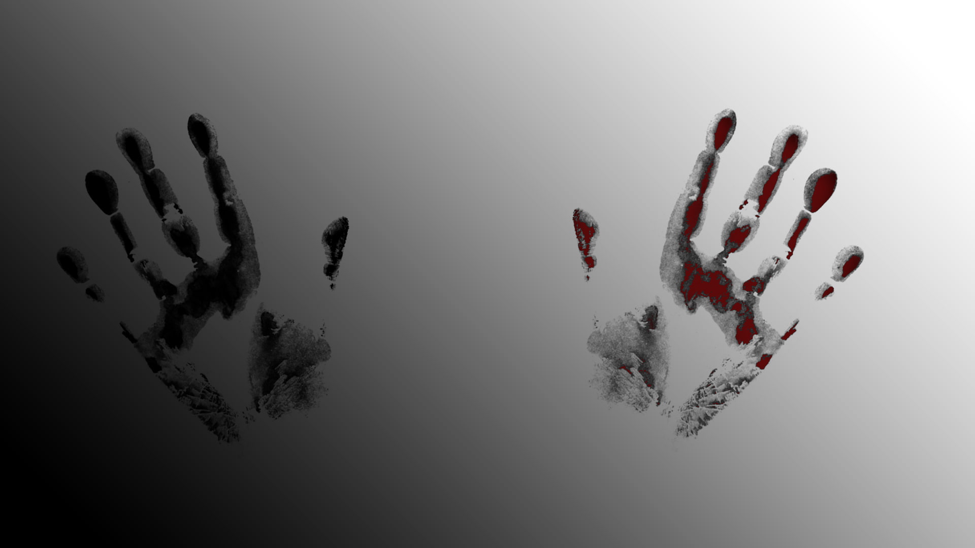greyscale, scary, handprint, 1080P, HD Wallpaper