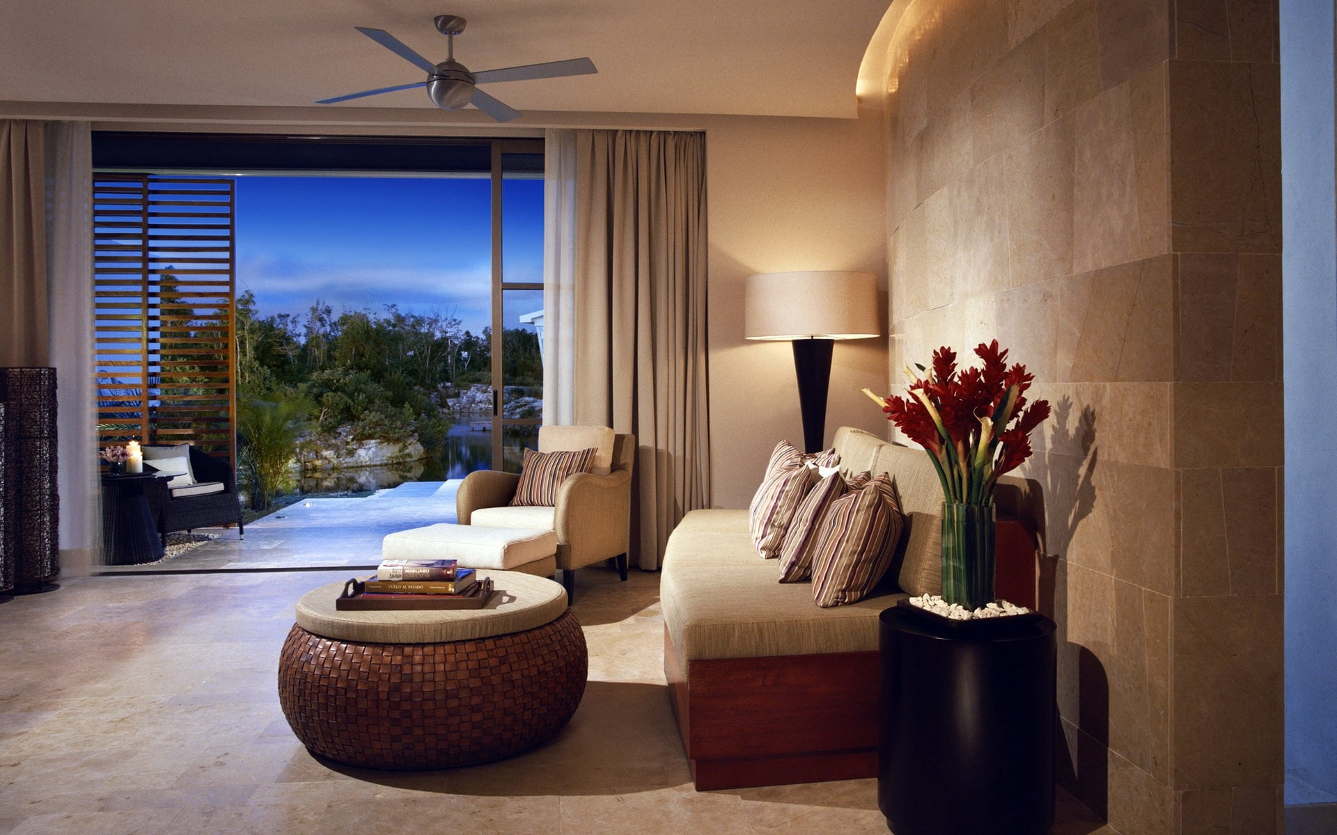 beige, table, modern, wealth, decoration, bedroom, brown, wall - Building Feature, built structure, comfortable, home, luxury, mansion, 1080P, style, interior, HD Wallpaper