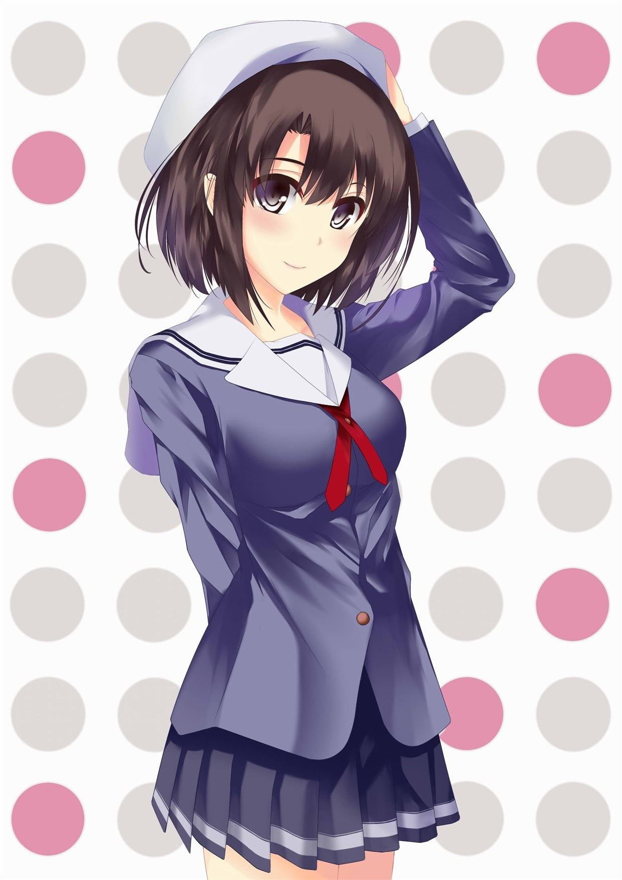 Saenai Heroine no Sodatekata, beauty, pattern, hairstyle, girls, short hair, offspring, 720P, young adult, dancing, clothing, Katou Megumi, fashion, nightlife, Phone HD Wallpaper