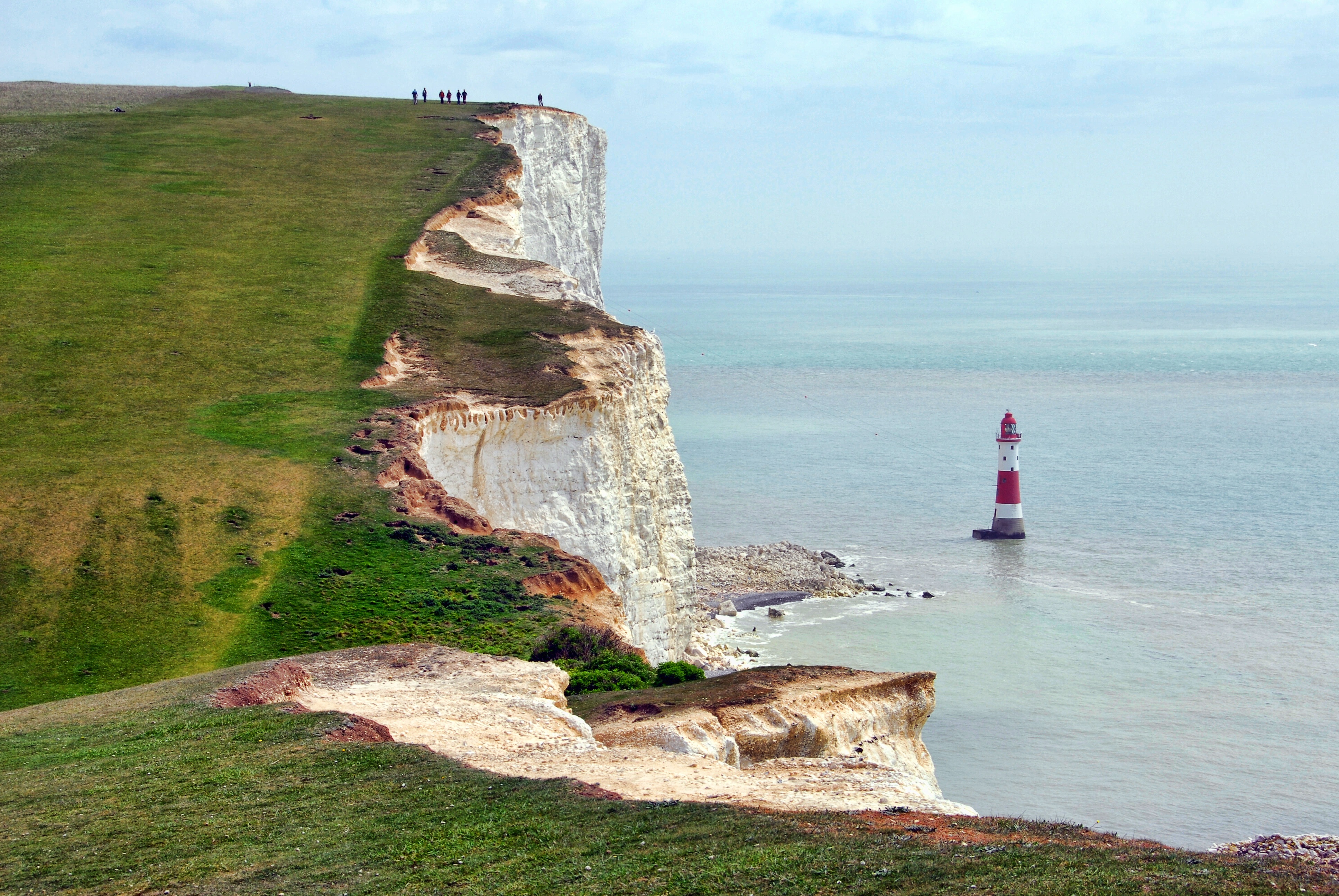 water, rock, guidance, tourism, nature, eastbourne, non-urban scene, day, solid, seven sisters, cliff, rock - object, dover, sky, beachy head, coastline, HD Wallpaper