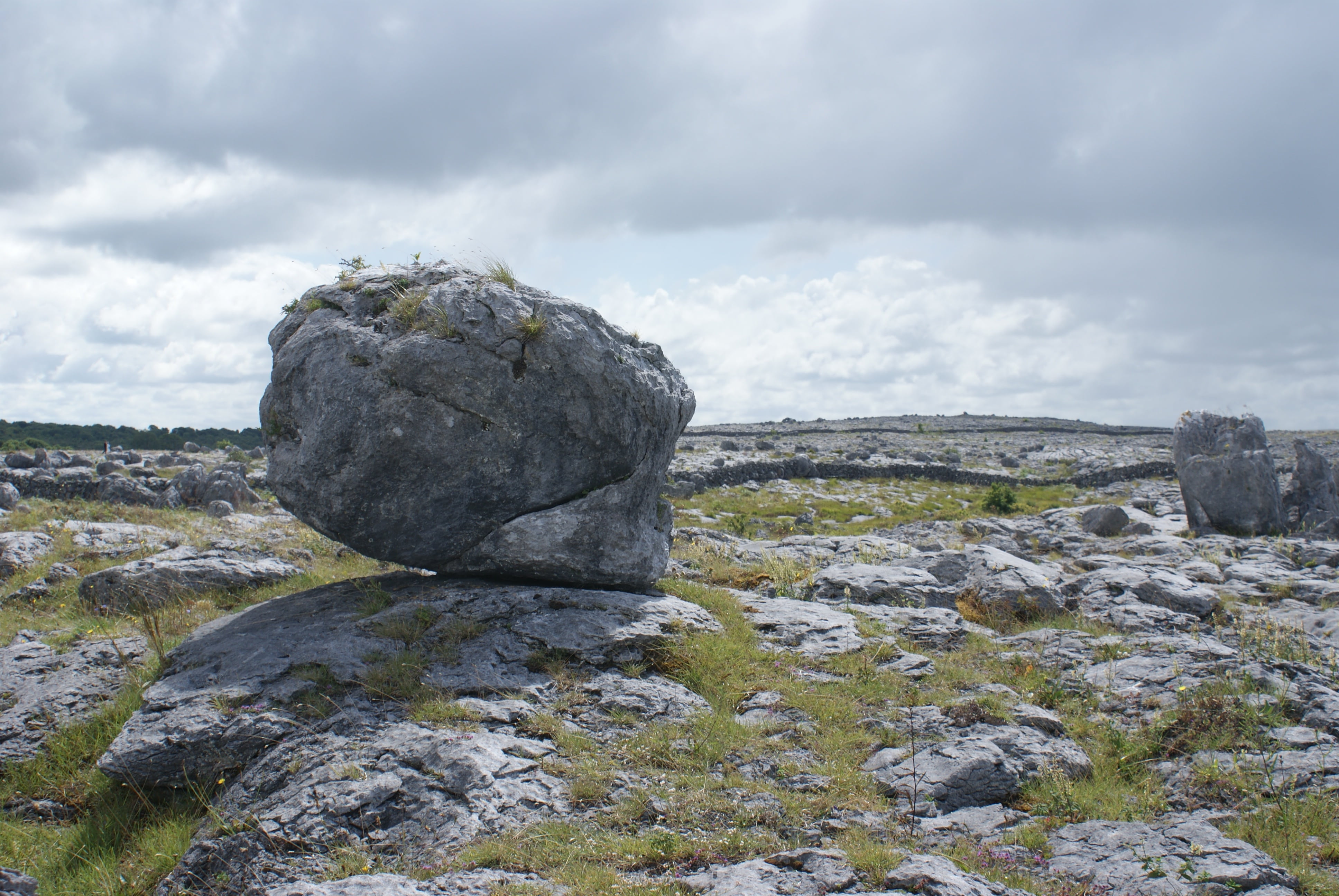 4K, burren, day, nature, rock formation, solid, sky, overcast, stone, balance, scenics - nature, no people, environment, land, cloud - sky, landscape, HD Wallpaper