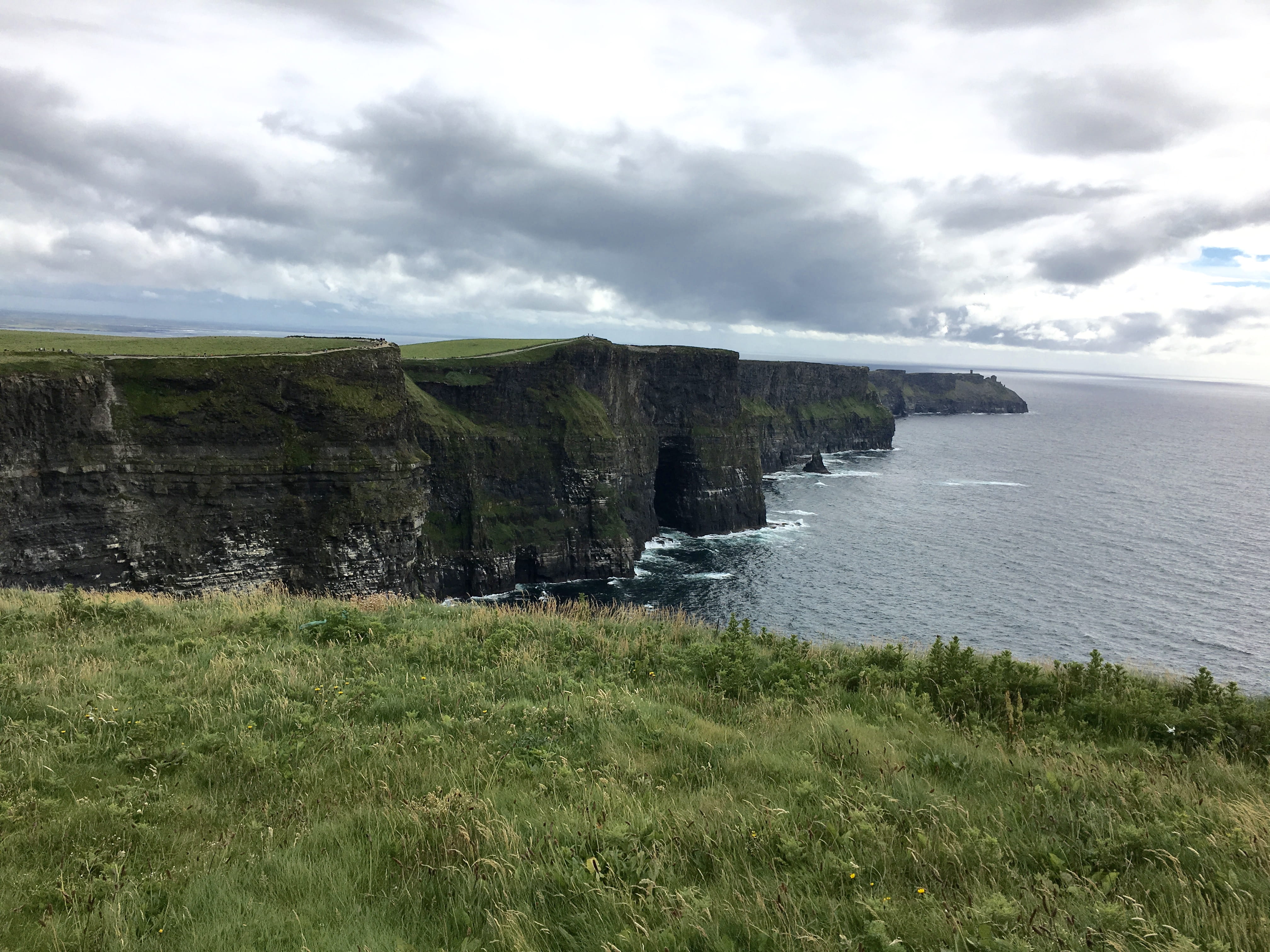 drama, scenics - nature, no people, beauty in nature, water, cliffs of moher, oceanscape, tranquility, landscape, sky, island, wild, 4K, land, irish, cloud - sky, HD Wallpaper