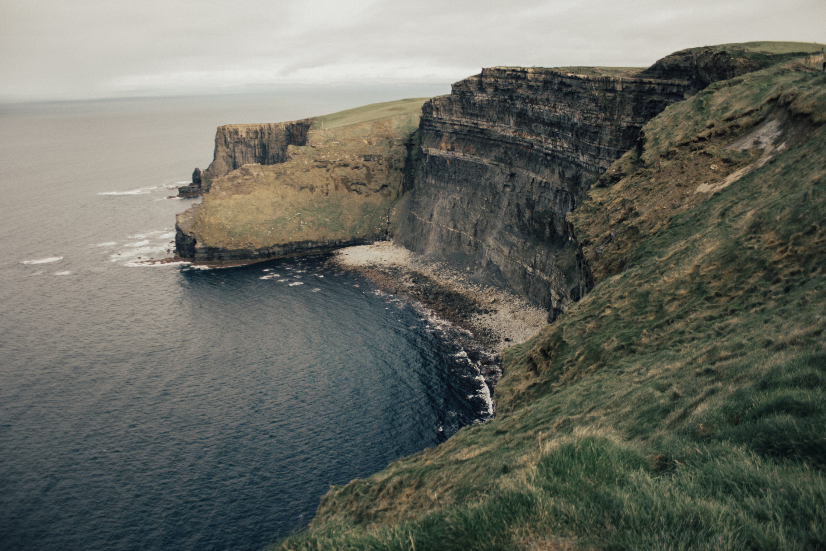 outdoors, beauty in nature, beach, wild, exploring, cliff, cliffs of moher, way, landscape, tranquility, water, ireland, tranquil scene, HD Wallpaper