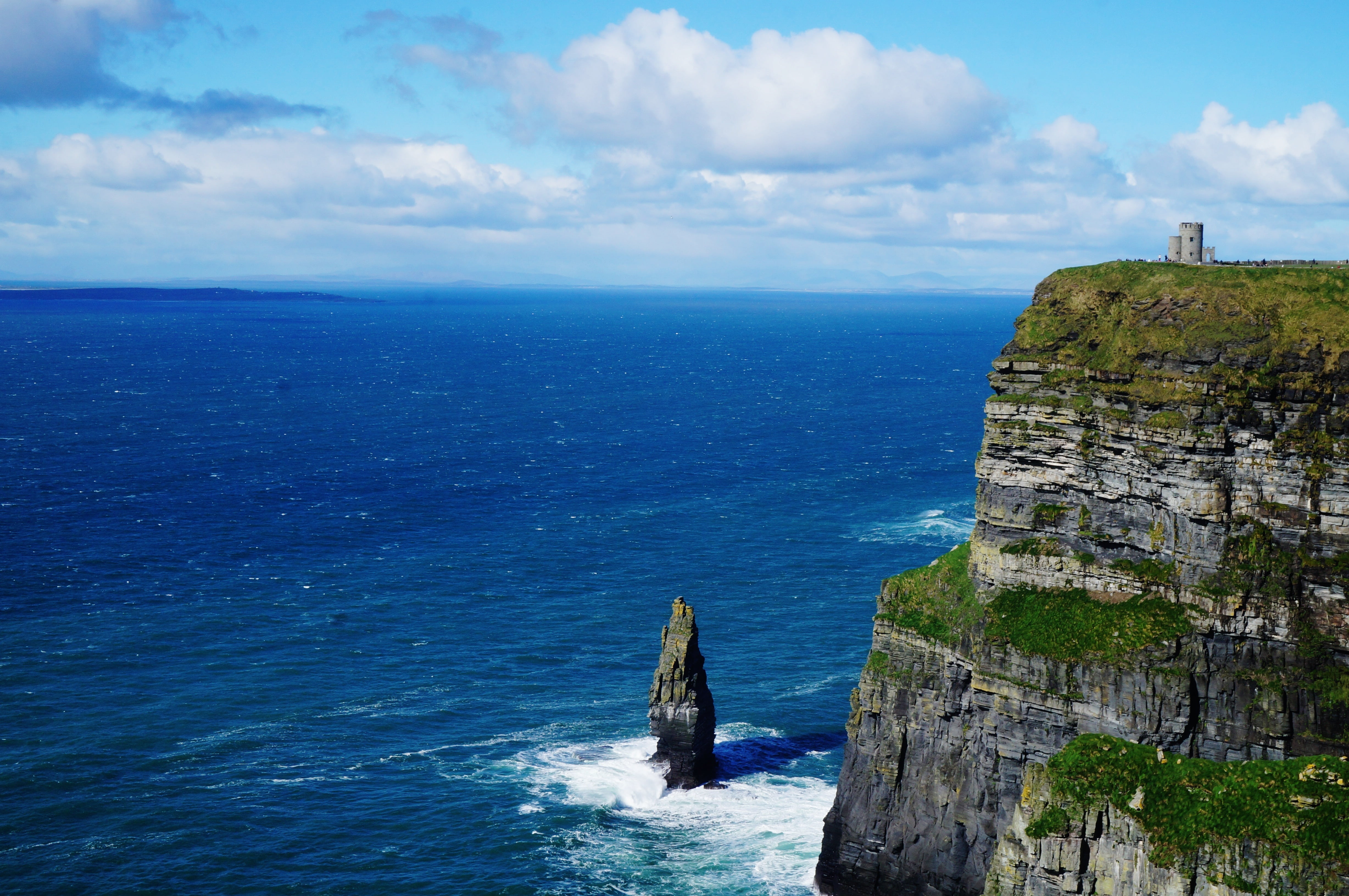 land, coastline, clare, built structure, solid, atlantic Ocean, moher, outdoors, scenics - nature, horizon, tranquil scene, scenics, ireland, rock - Object, HD Wallpaper