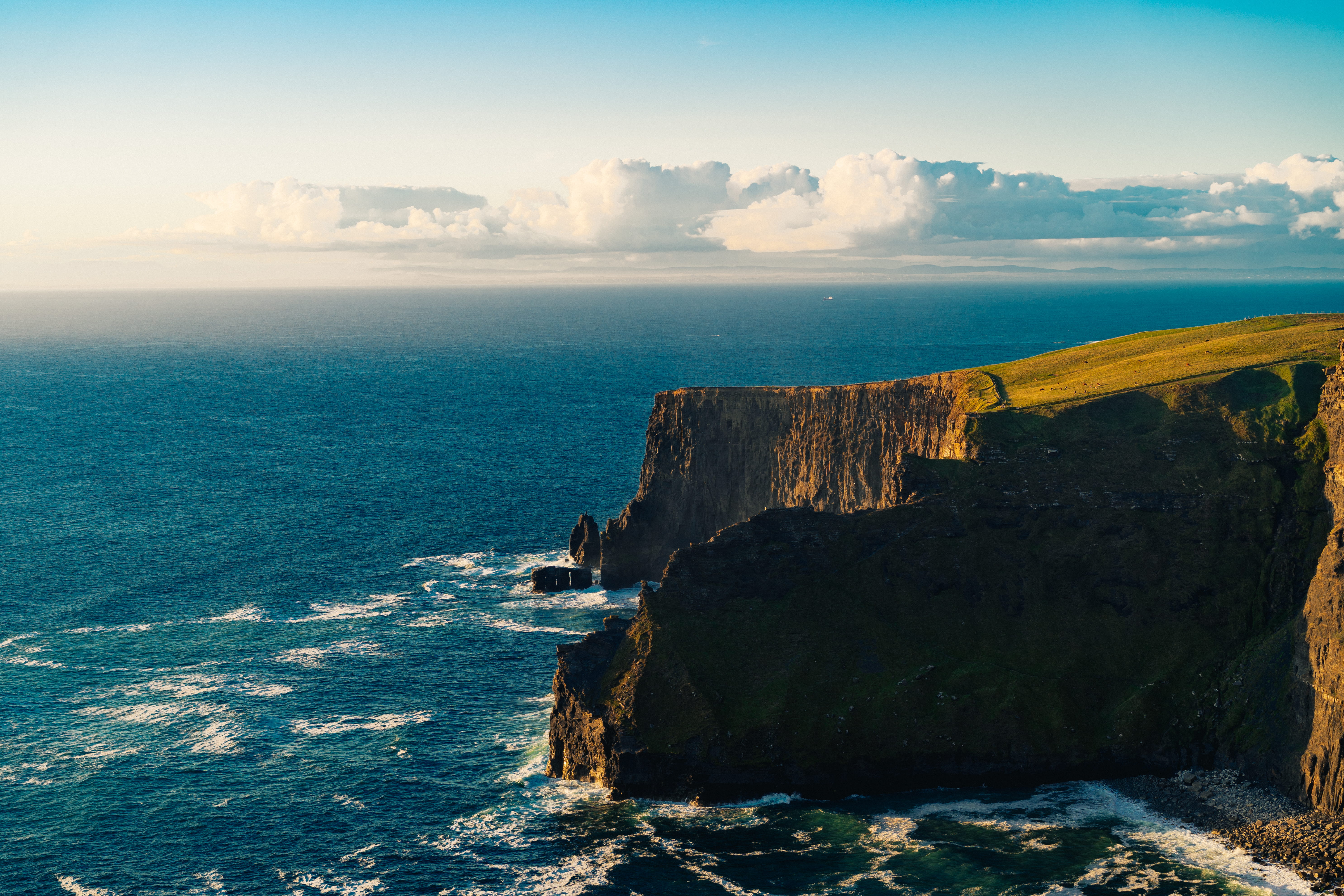 irish, rock formation, shore, horizon over water, eroded, coast, landscape, coastline, cliffs, ocean, rock - object, beauty in nature, rocky coastline, HD Wallpaper