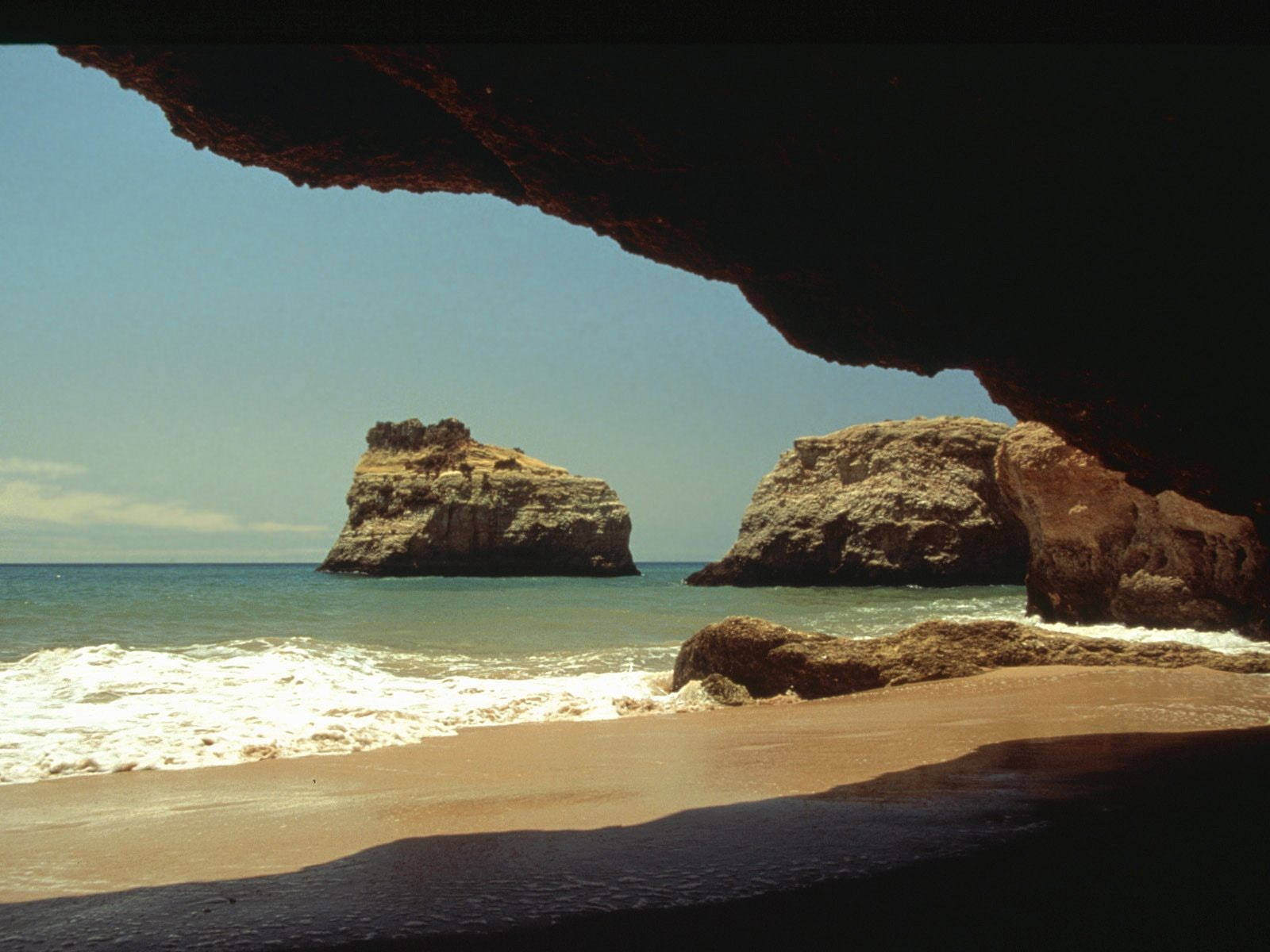 cliff, rock formation, sea, coast, cave, 720P, HD Wallpaper