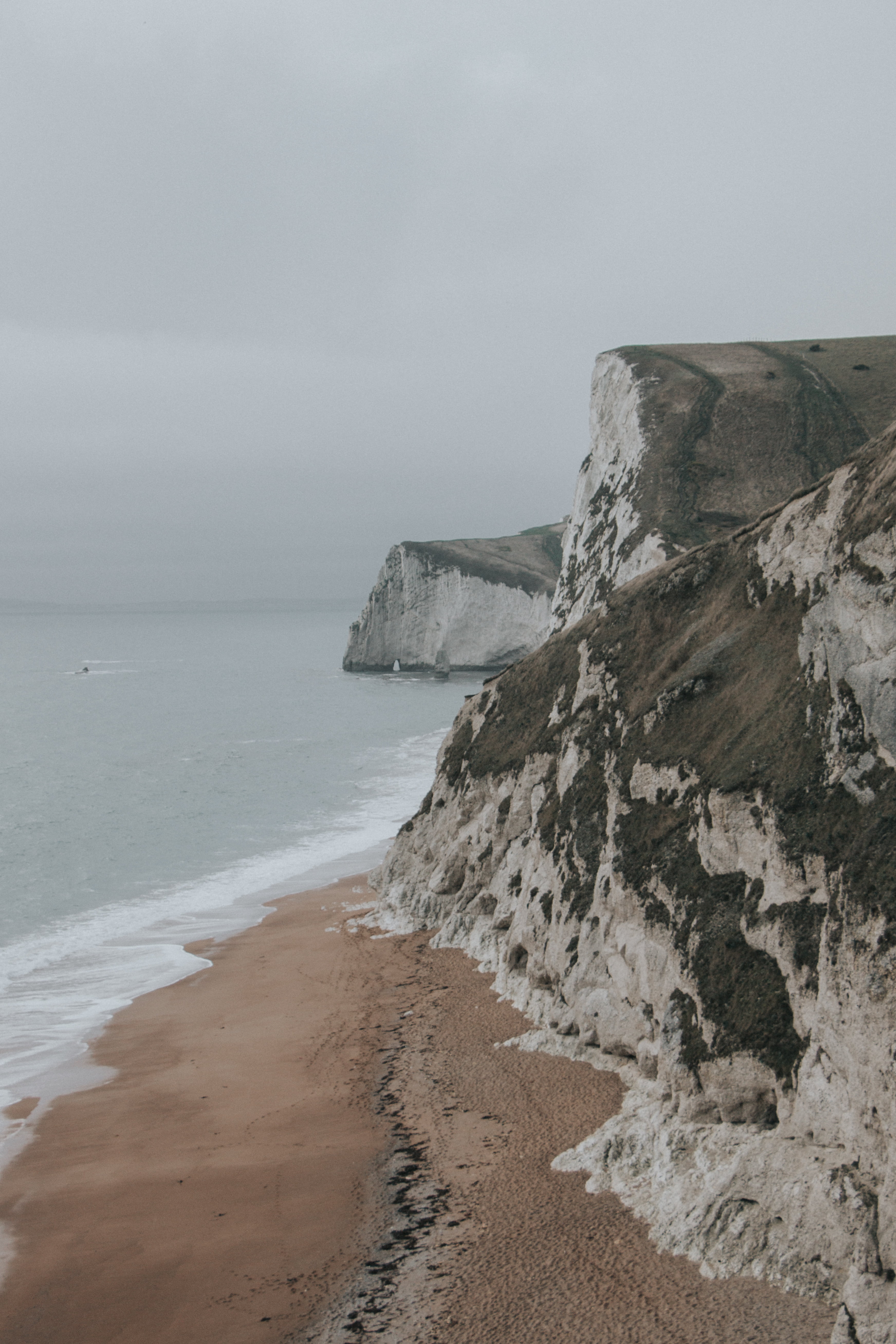 horizon, beauty in nature, dover, cliff, land, travel, nature, white, outdoors, horizon over water, scenics, sea, aerial, clouds, tranquility, current, Phone HD Wallpaper