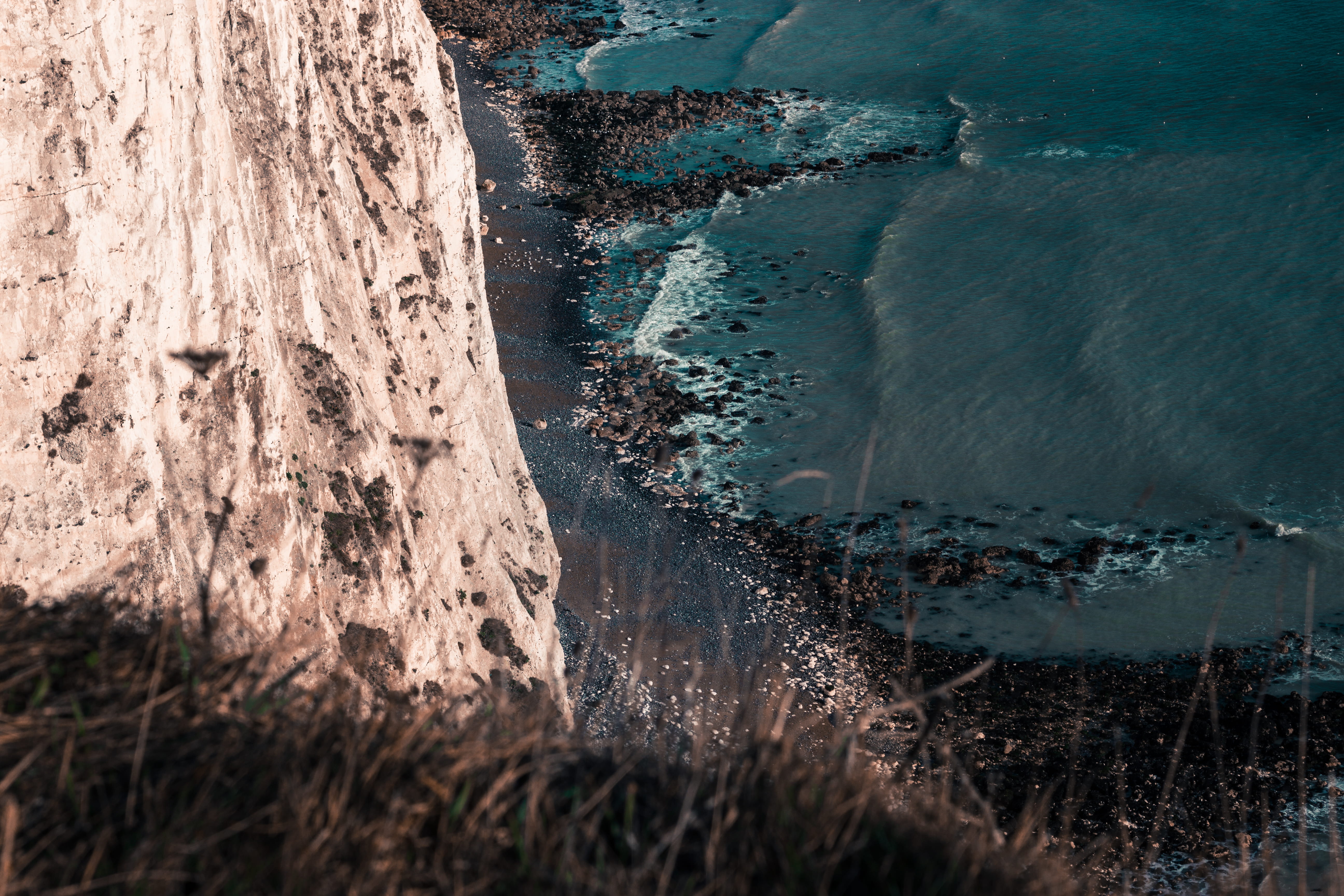 beach, nature, seashore, seaside, 5K, outdoors, mountains, waters Edge, scenics, rock, coast, wave, rock - Object, shore, beauty In Nature, cliff, near, HD Wallpaper