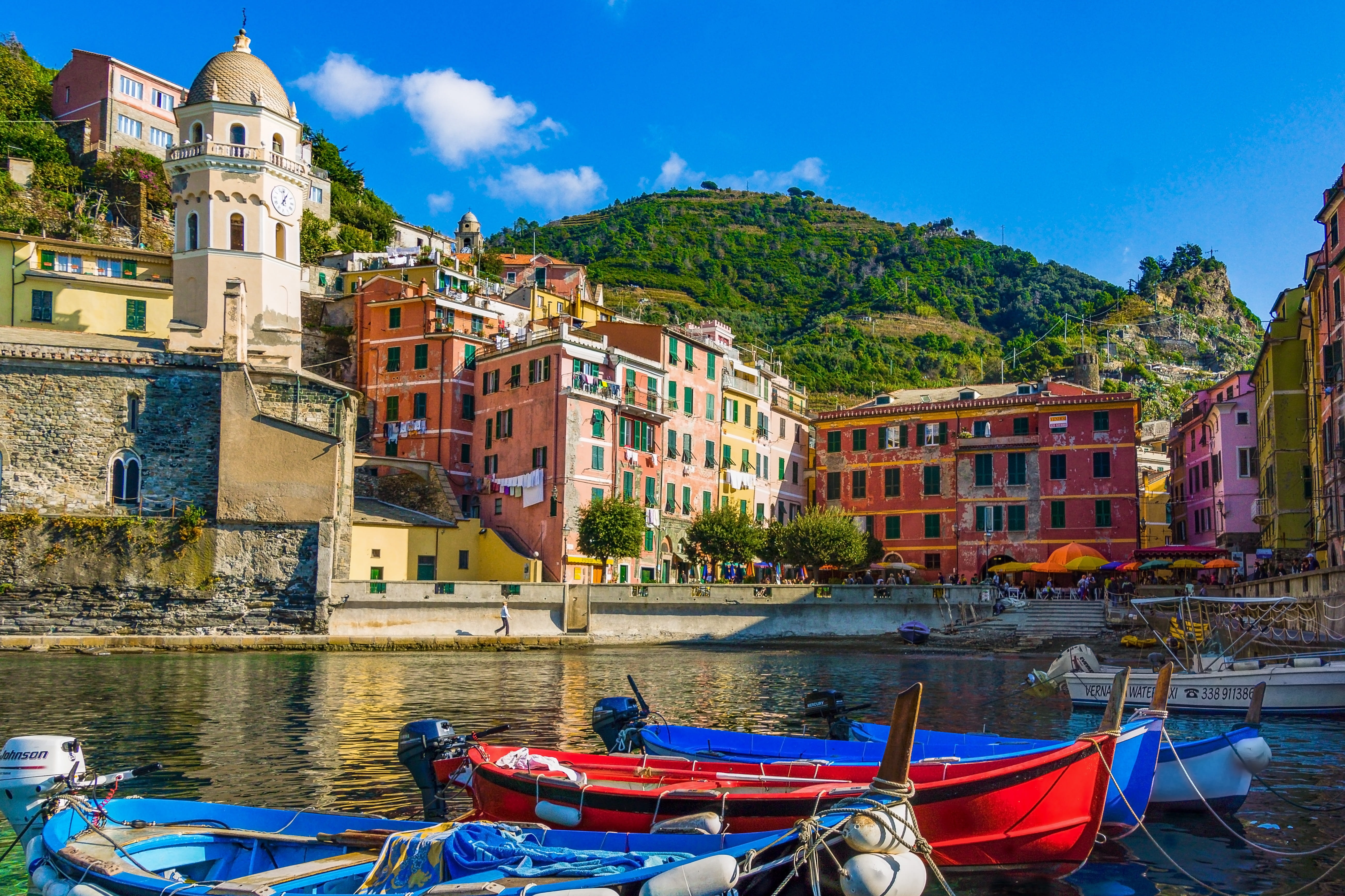 transportation, travel destinations, 5K, mode of transportation, mediterranean, no people, nature, houses, residential district, liguria, canal, sea, moored, HD Wallpaper