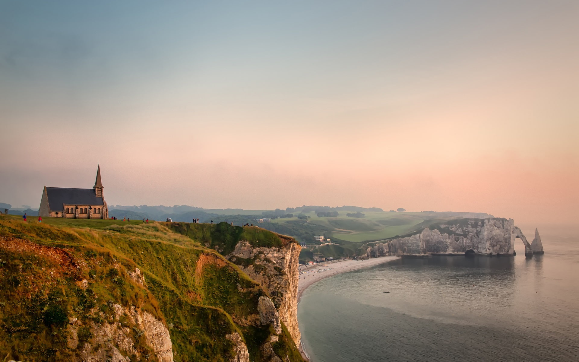 Channel, Sea, Dusk, 1080P, English, Coast, France, House, Etretat, HD Wallpaper