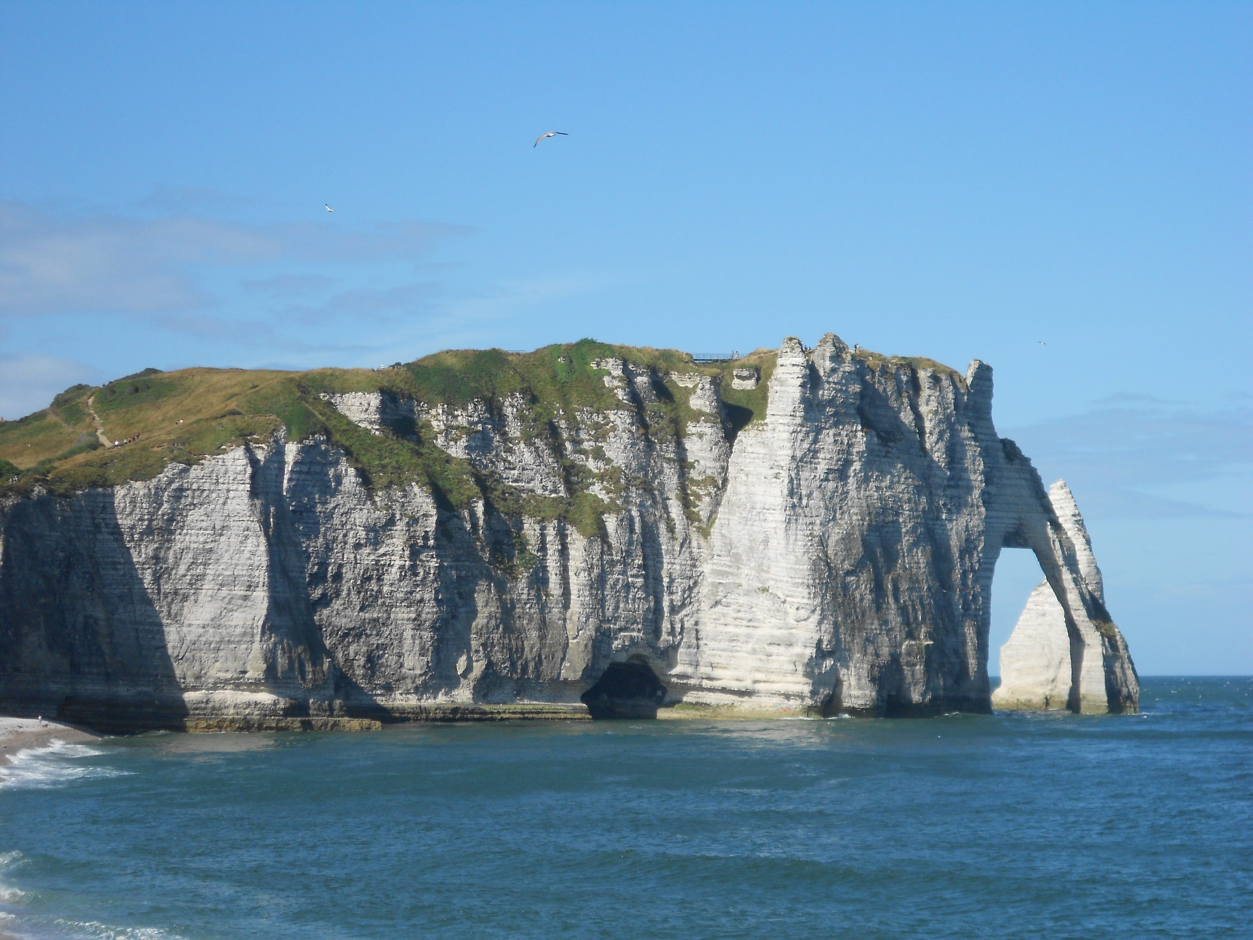 beauty in nature, 4K, tranquility, non-urban scene, no people, rock formation, waterfront, tranquil scene, rock, normandy, rock - object, etretat, day, HD Wallpaper