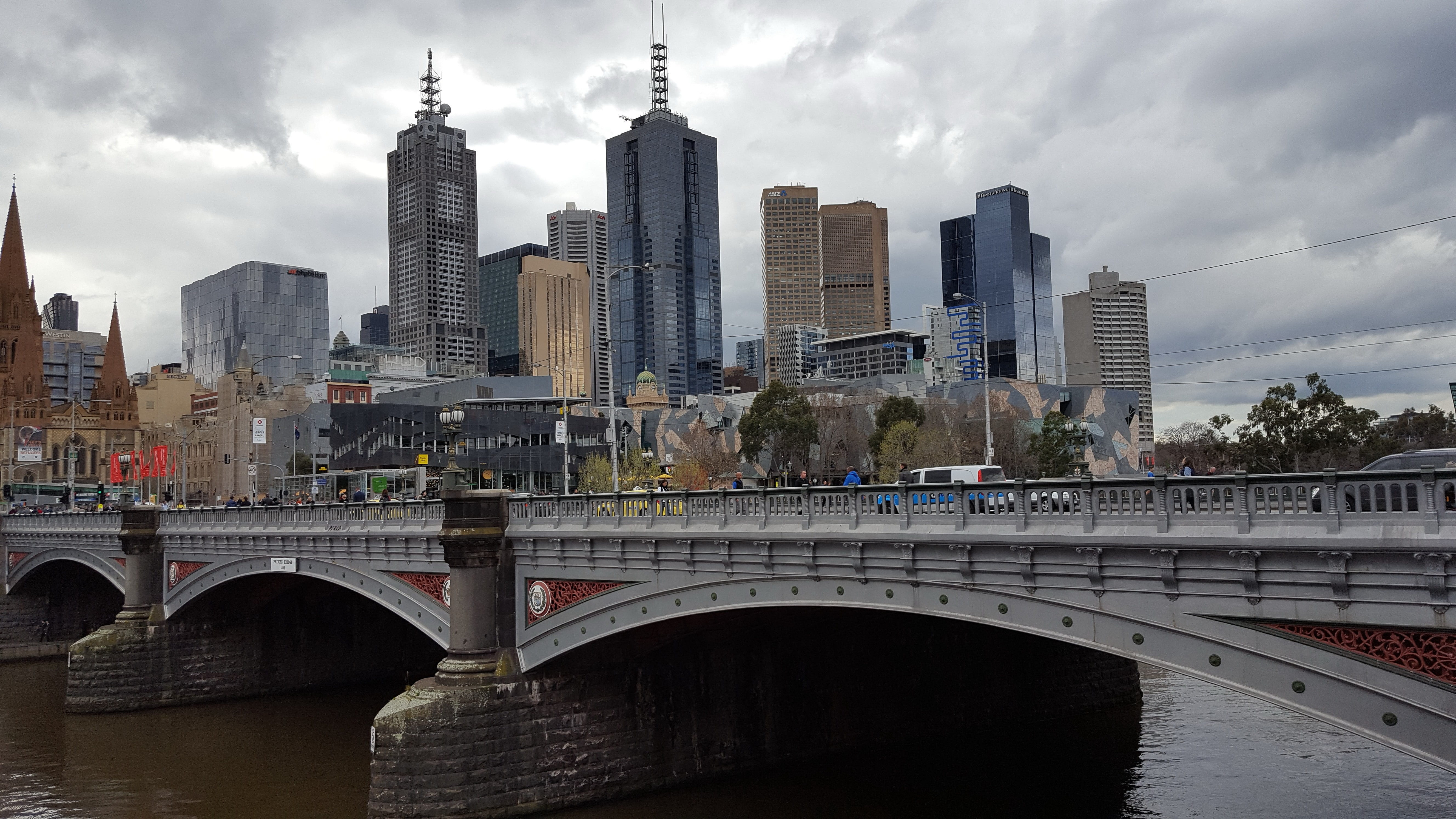 architecture, bridge - man made structure, tower, transportation, built structure, building, tall - high, spire, urban skyline, bridge, melbourne, landscape, HD Wallpaper