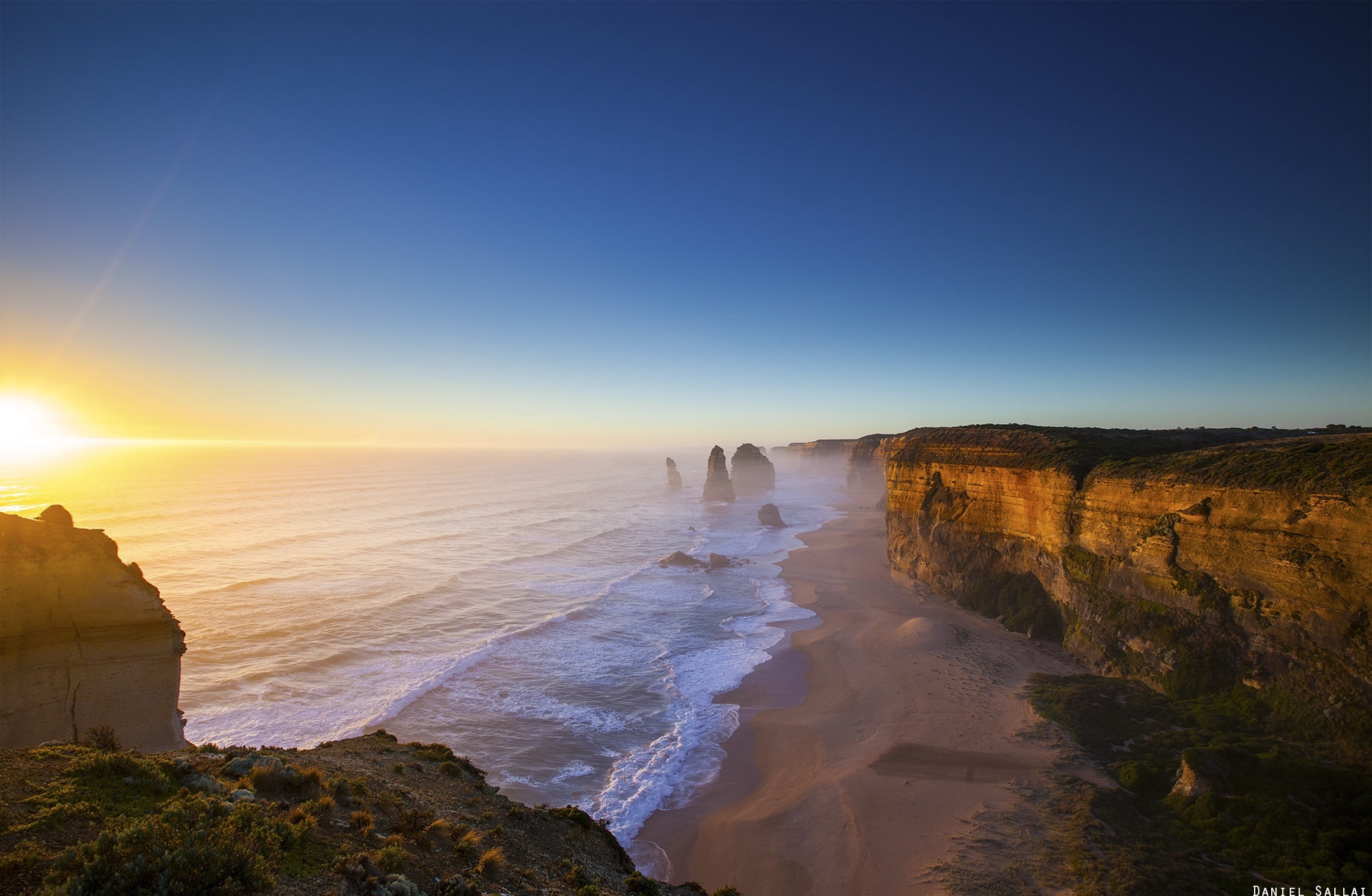 Victoria, water, Morning, clear sky, beauty in nature, hill, sea, Sunrise, idyllic, scenics - nature, Australia, beach, road, 1080P, Rocks, motion, apostles, HD Wallpaper