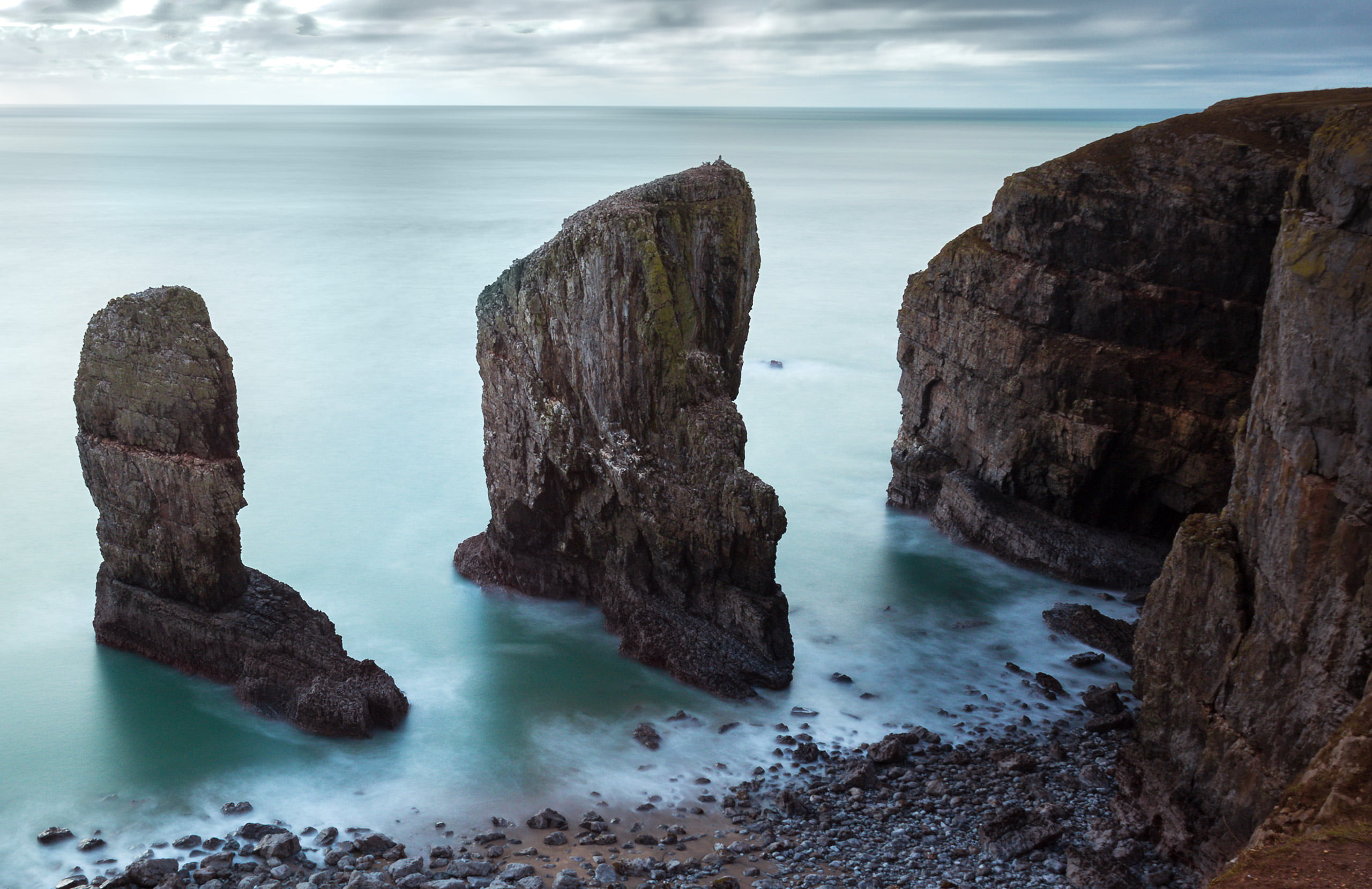 long  exposure, Elegug Stacks, scenics, great Ocean Road, outdoors, aerial photography, landscape, Nature, water, atlantic Ocean, photography, mountain  Green, HD Wallpaper