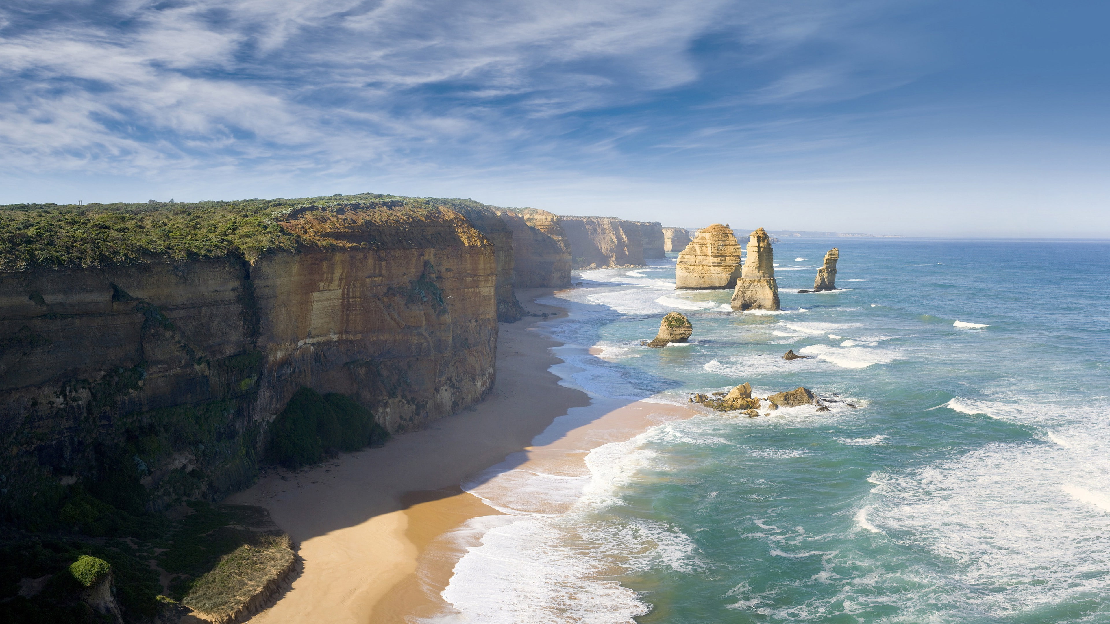 Australia, Coast, cliff, Great Ocean Road, beach, nature, 4K, HD Wallpaper