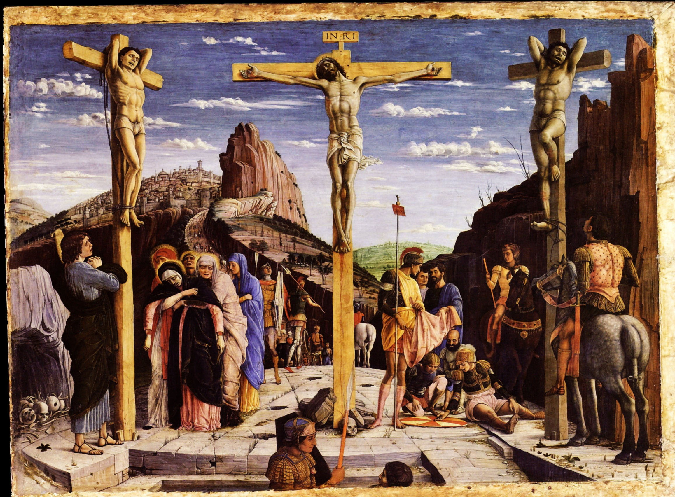 1459, Oil on Wood, The Crucifixion, 1080P, Andrea Mantegna, the so-called Calvary, Paris, the Louvre museum, HD Wallpaper