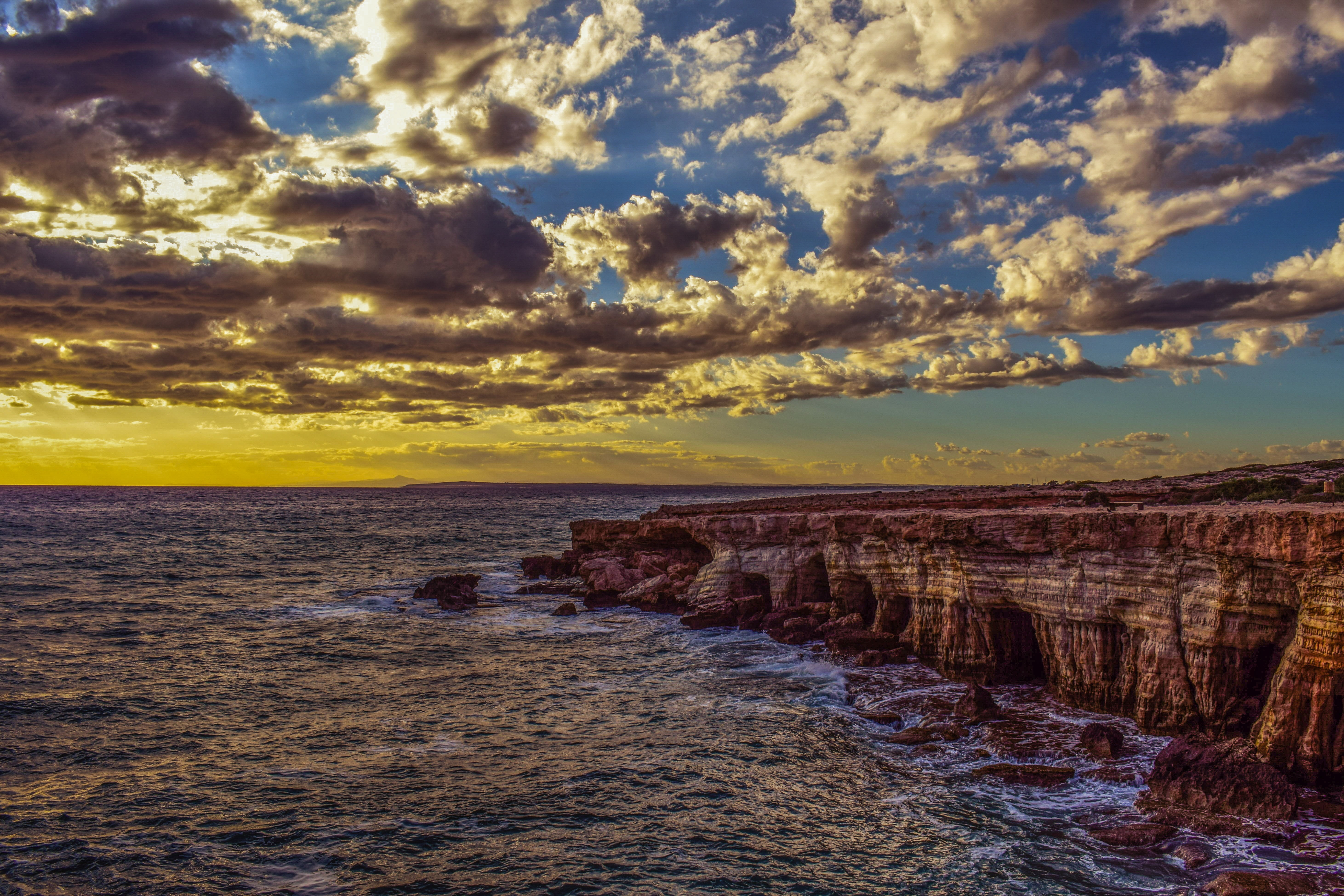 water, cliff, scenics, great Ocean Road, dusk, sand, hdr, uSA, beige, atlantic Ocean, beauty In Nature, port Campbell National Park, no People, HD Wallpaper
