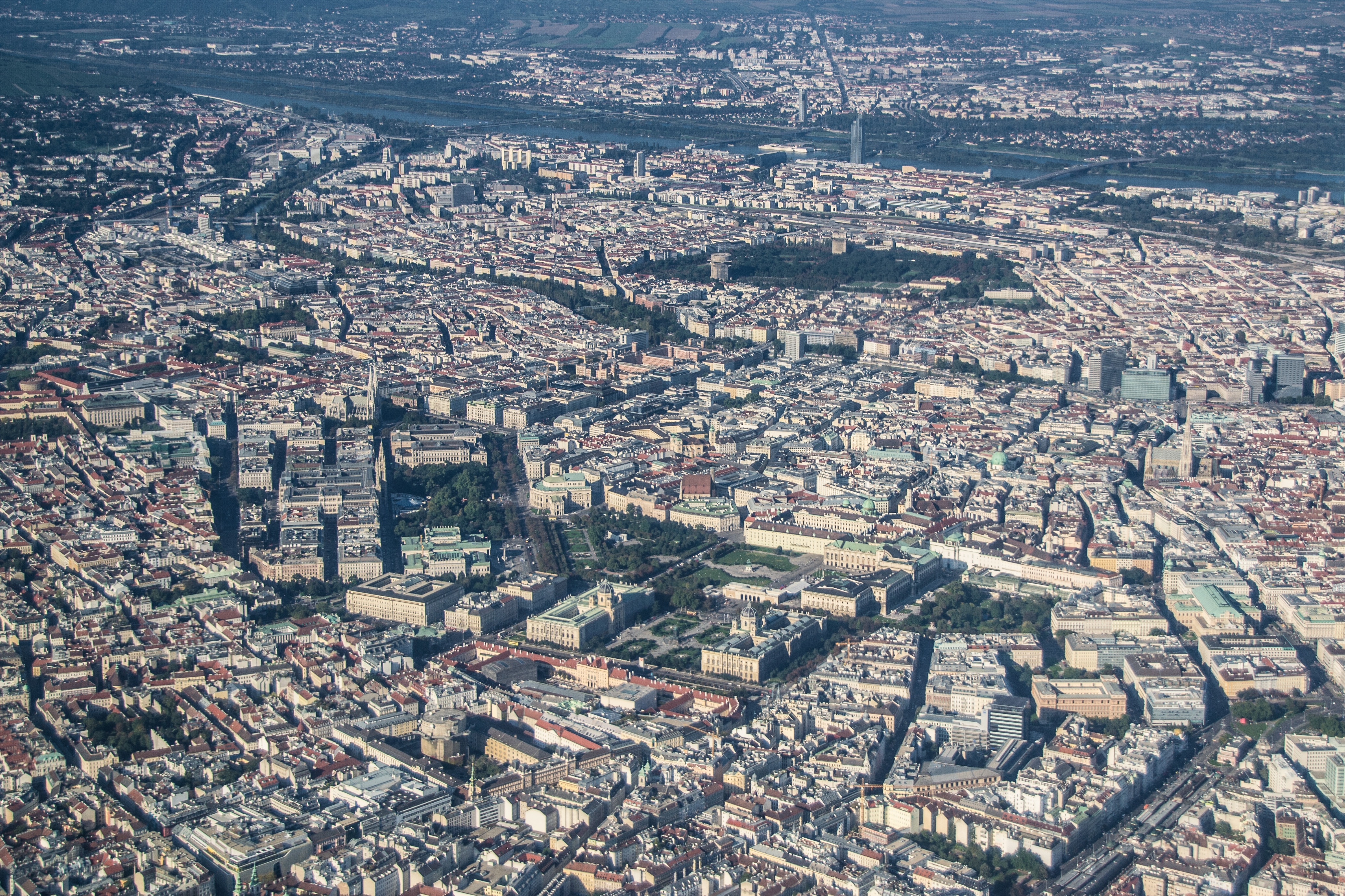 vienna, urban Scene, from above, s, cityscape, outlook, settlement, city, city life, residential district, landmark, built structure, townscape, office building exterior, HD Wallpaper