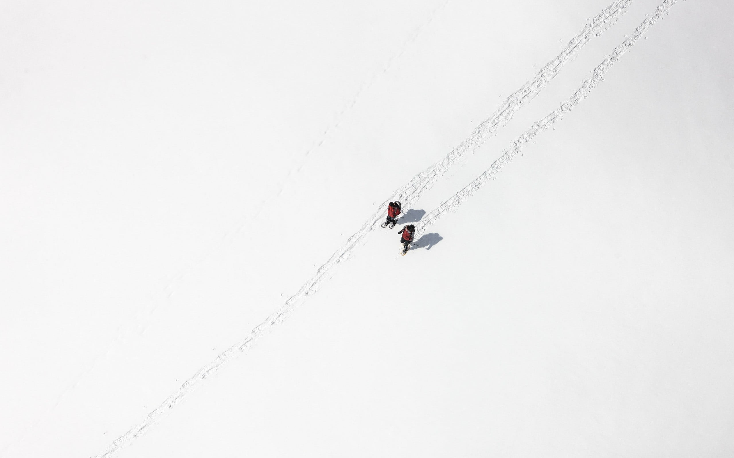 rope, day, colored, lifestyles, sky, real people, snow, nature, two people, ice, risk, leisure activity, distant, copy space, winter, winter sport, necklace, HD Wallpaper