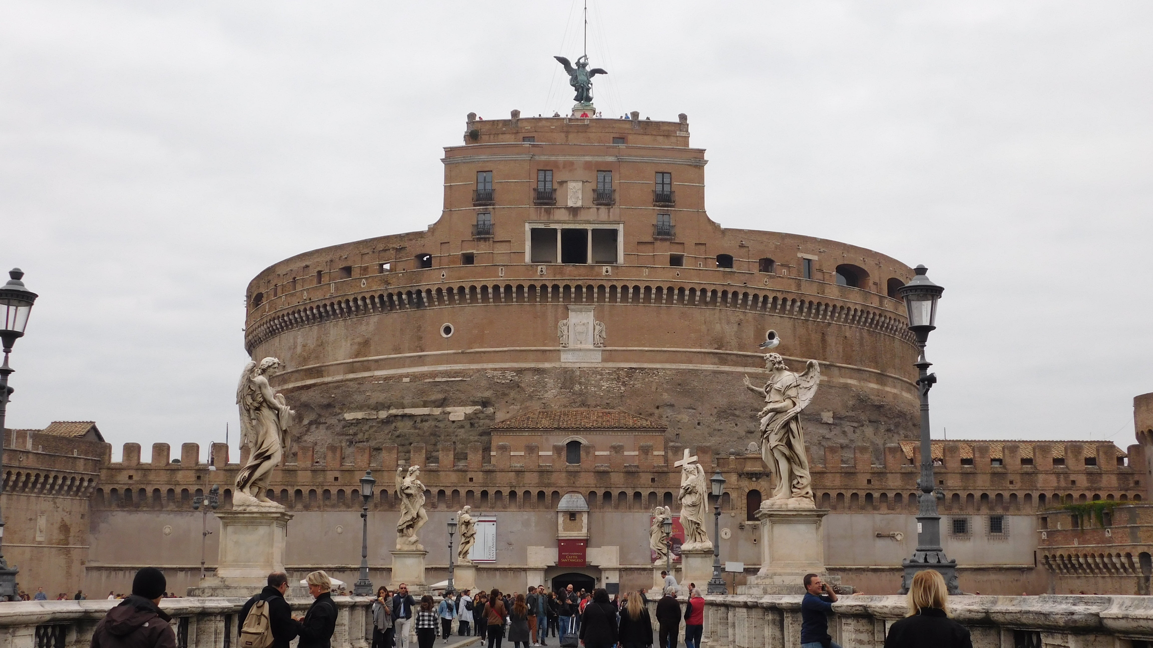 built structure, antiquity, building exterior, history, italy tourism, vatican, old, view, rome, 4K, castello sant angelo, st peters basilica, overview, HD Wallpaper