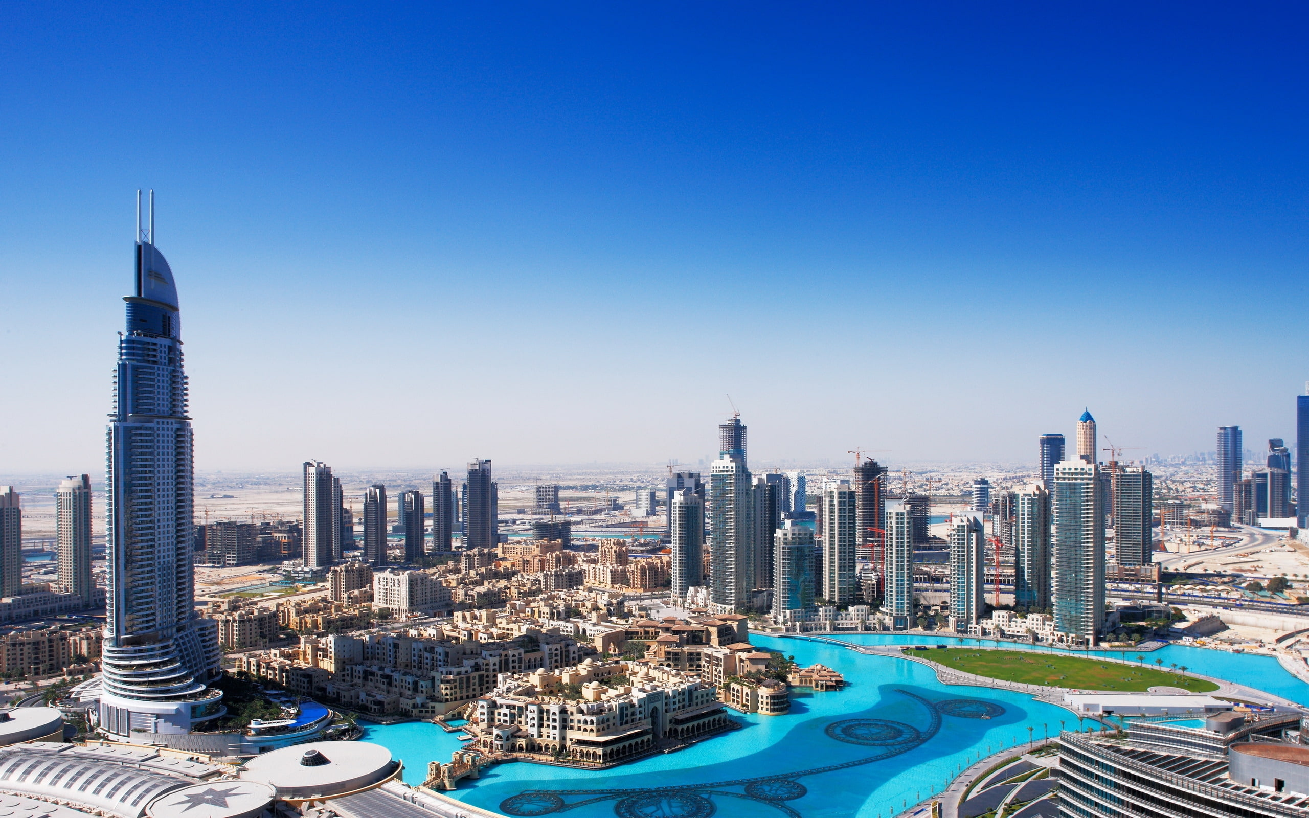 sunny, 2K, luxury, buildings, desert, dubai, overview, HD Wallpaper