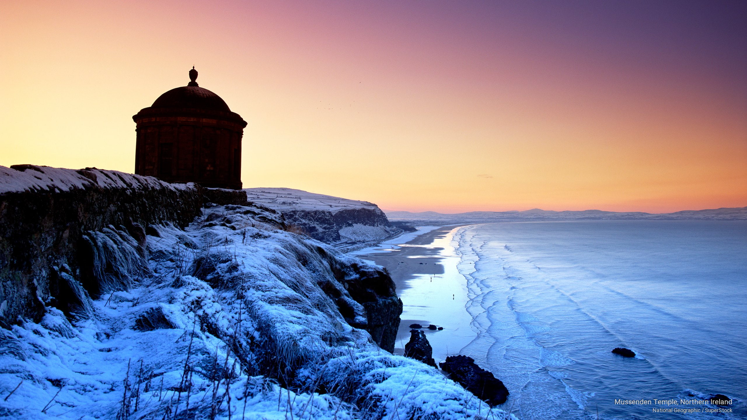 Europe, northern, 2K, ireland, temple, mussenden, HD Wallpaper