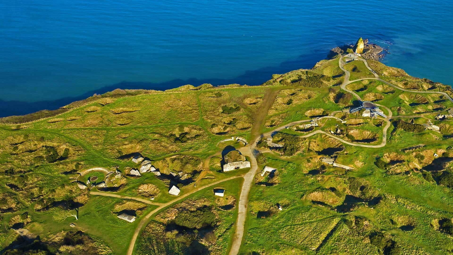 Normandy, France, du, Pointe, Hoc, 1080P, HD Wallpaper