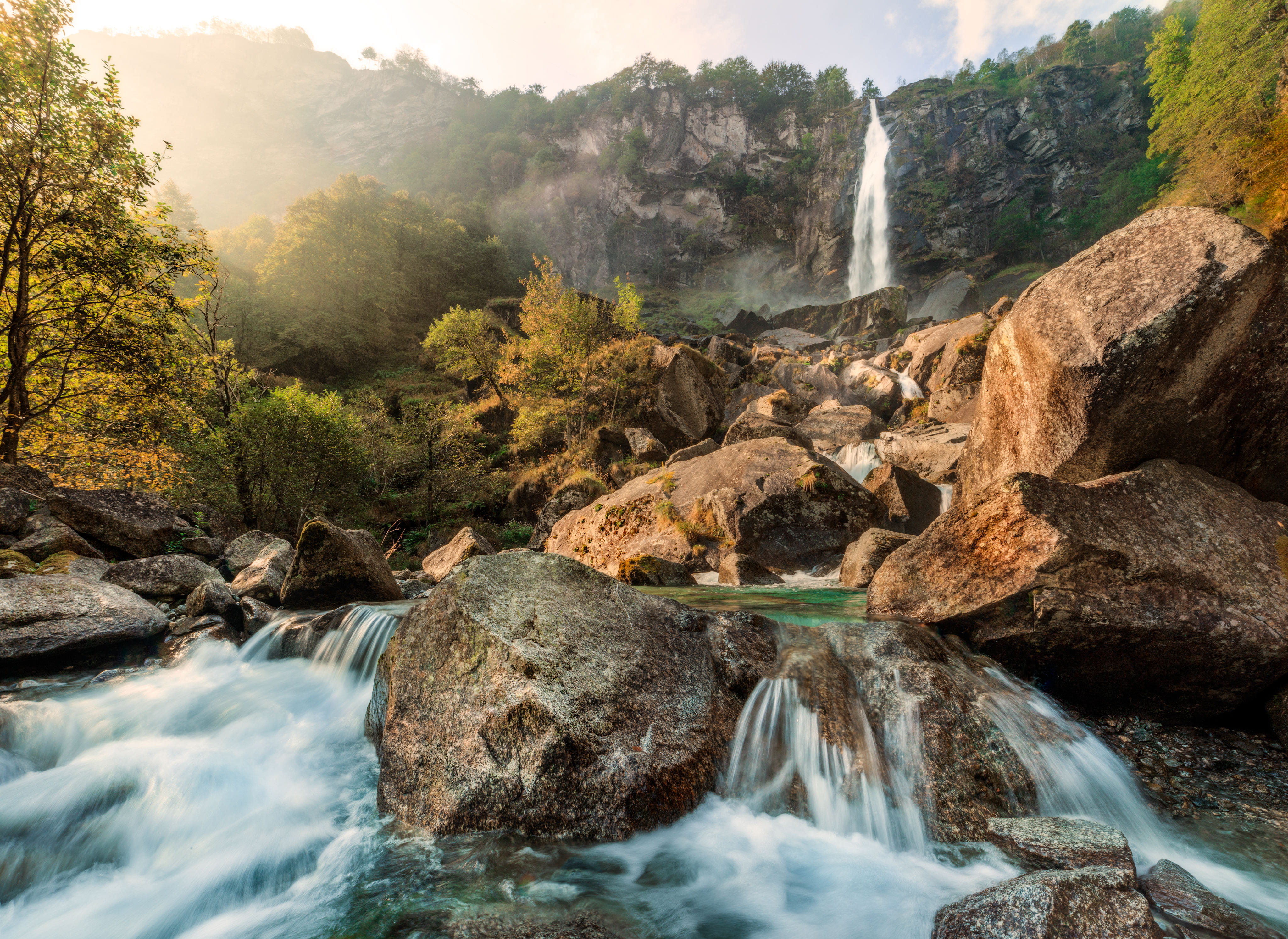 scenics - nature, photo, power in nature, non-urban scene, rock - object, autumn, beauty in nature, near, timelapse, outdoors, falls, water, 4K, river, HD Wallpaper