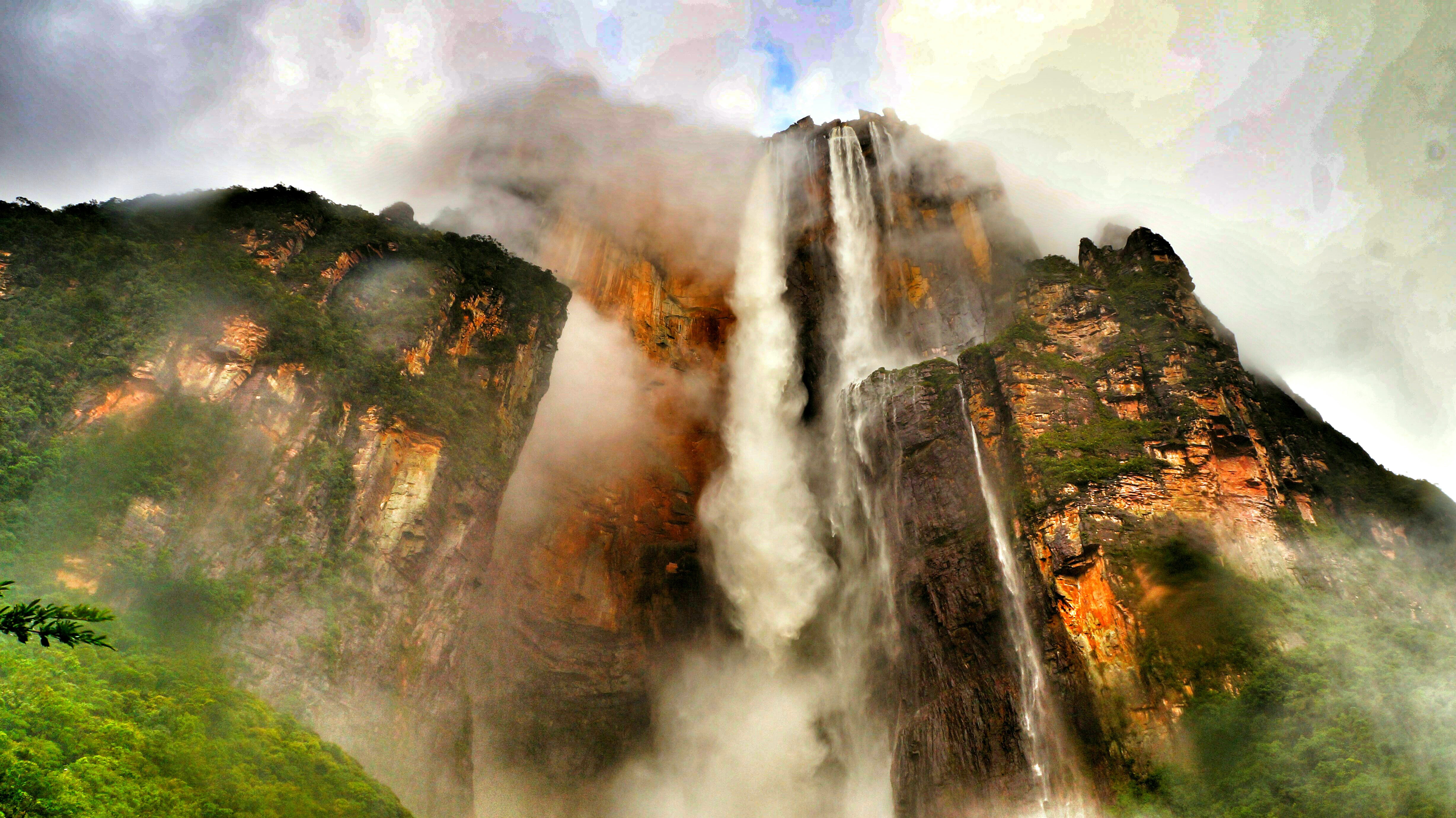 Cliff, Earth, 4K, Rock, Angel Falls, Waterfalls, Waterfall, HD Wallpaper